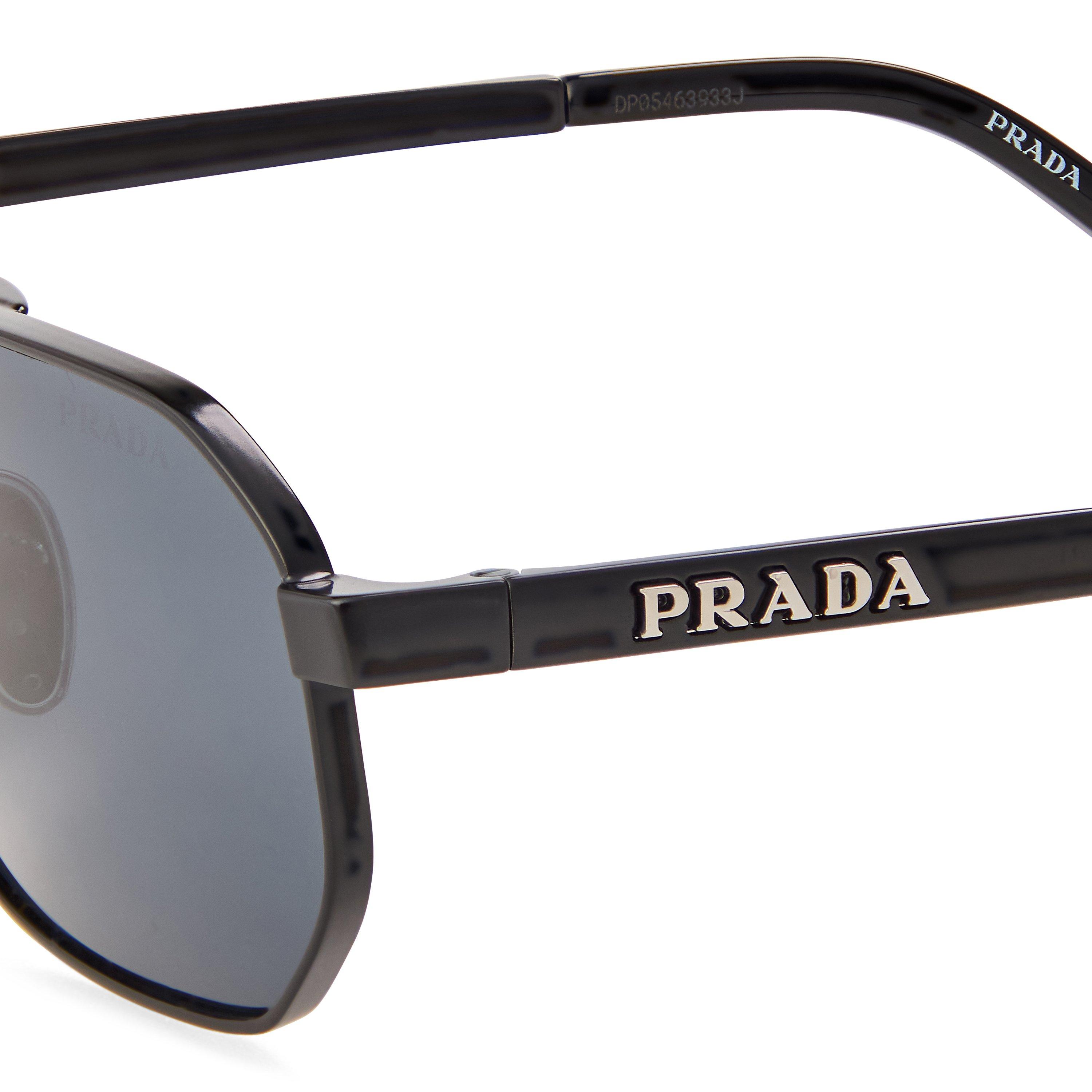Black/Dark Grey - Prada - Men's 0PR D53S Round Sunglasses - 3