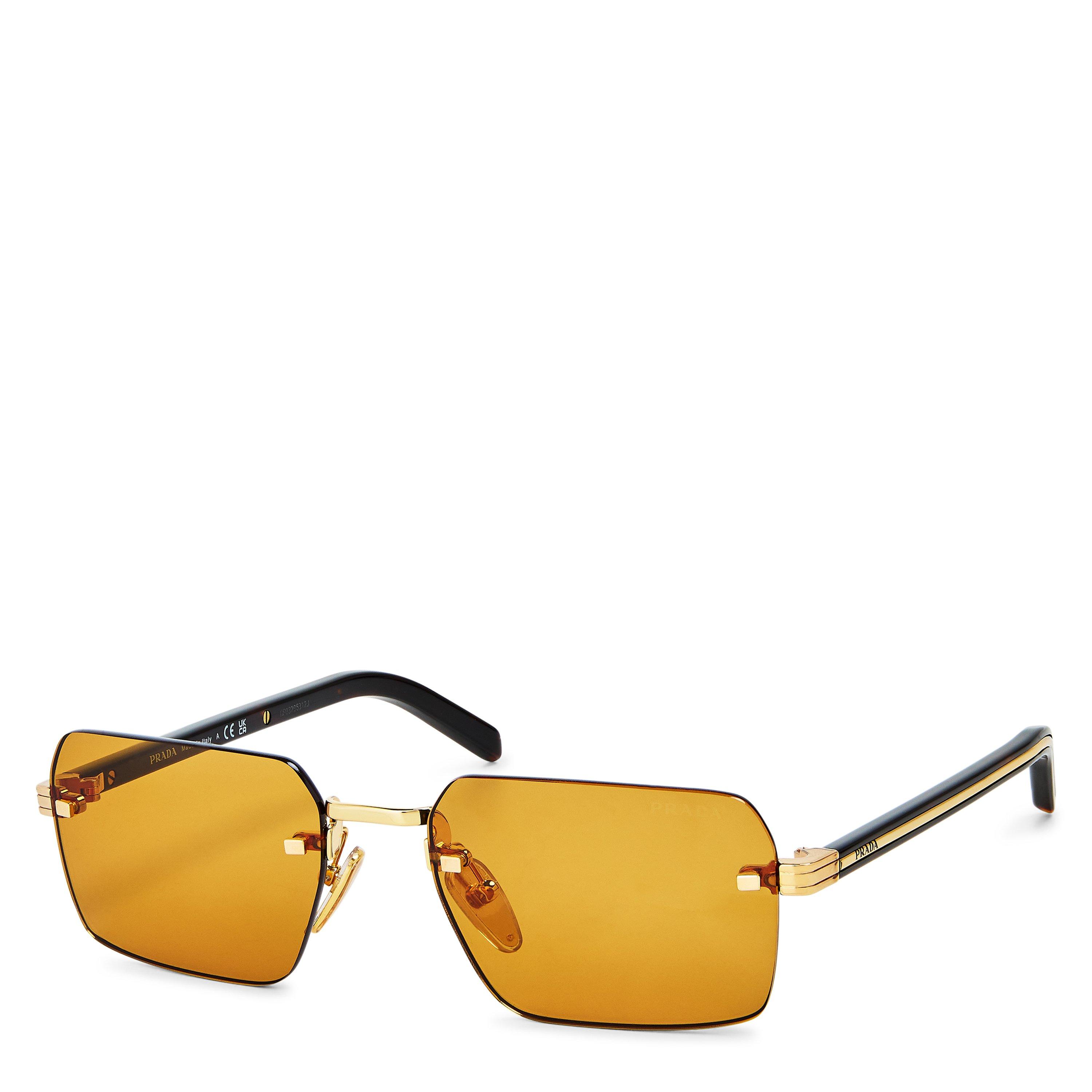 Gold/Dark Honey - Prada - Mens Square Sunglasses - 1