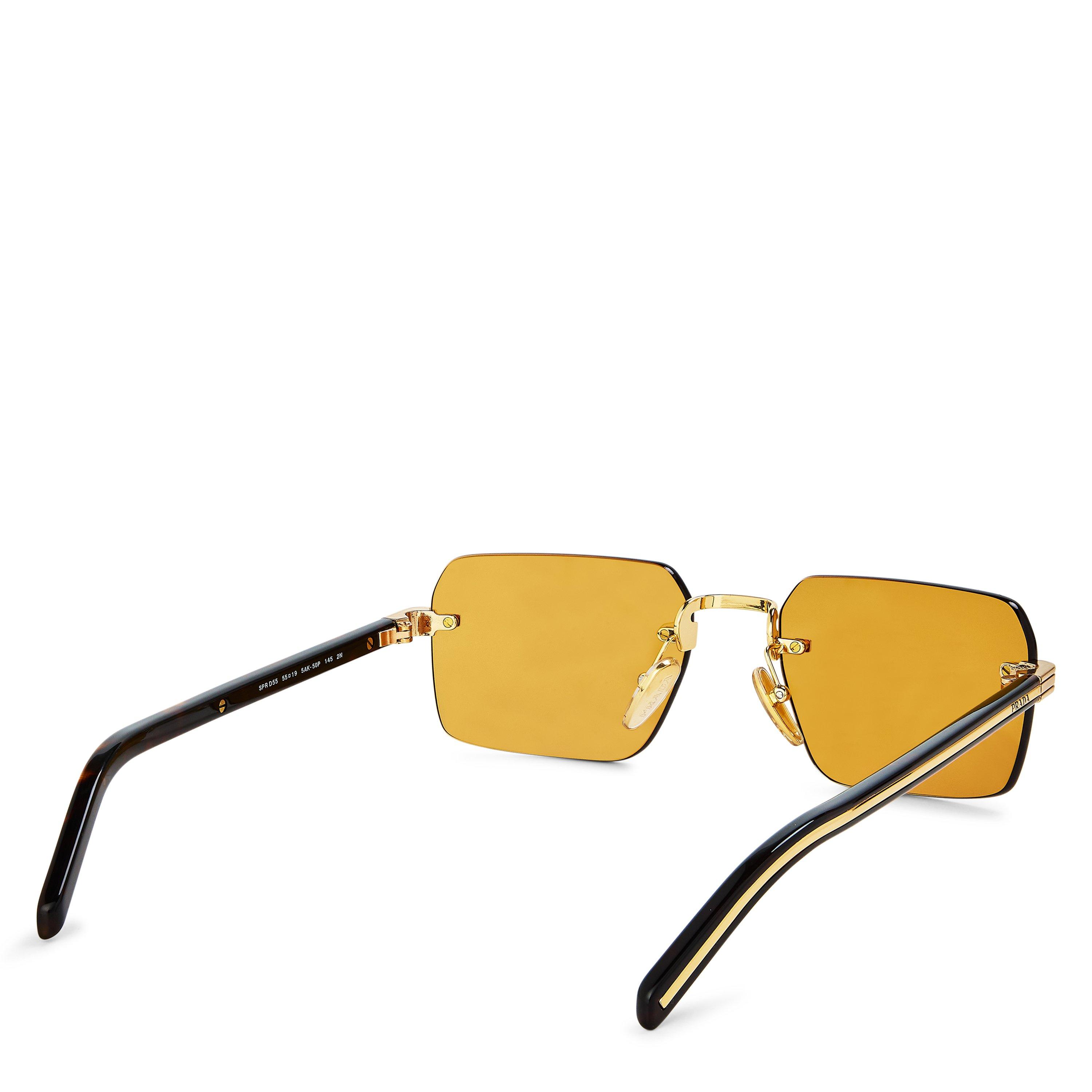 Gold/Dark Honey - Prada - Mens Square Sunglasses - 2