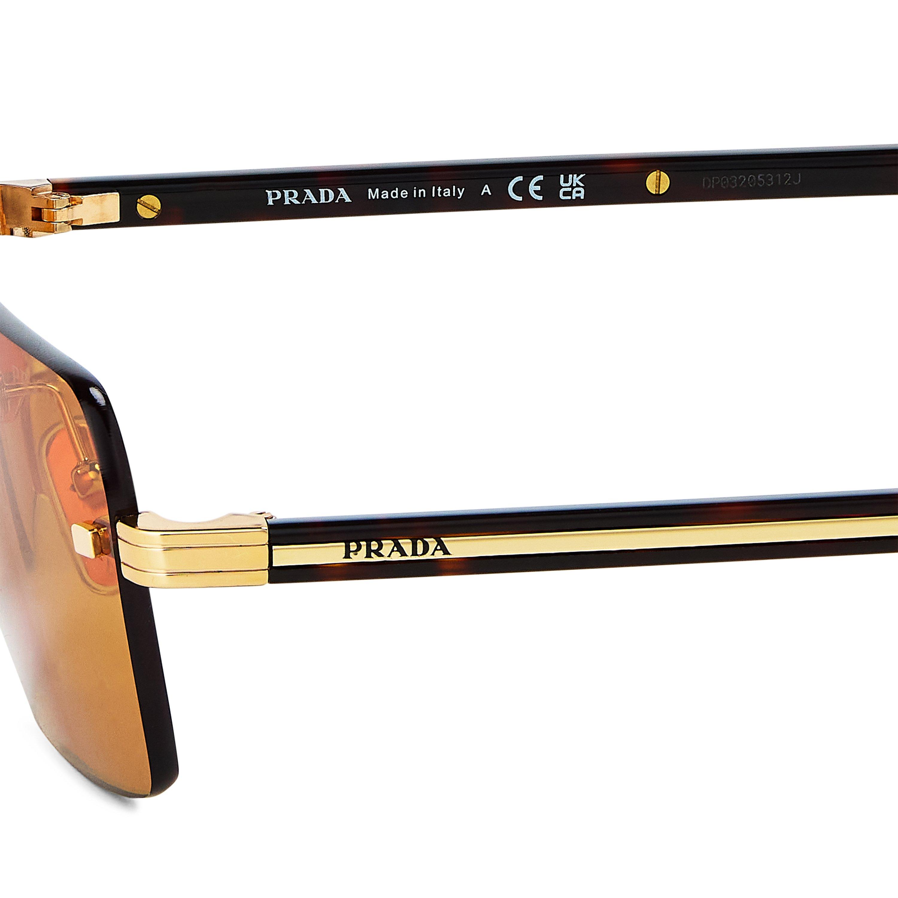 Gold/Dark Honey - Prada - Mens Square Sunglasses - 3
