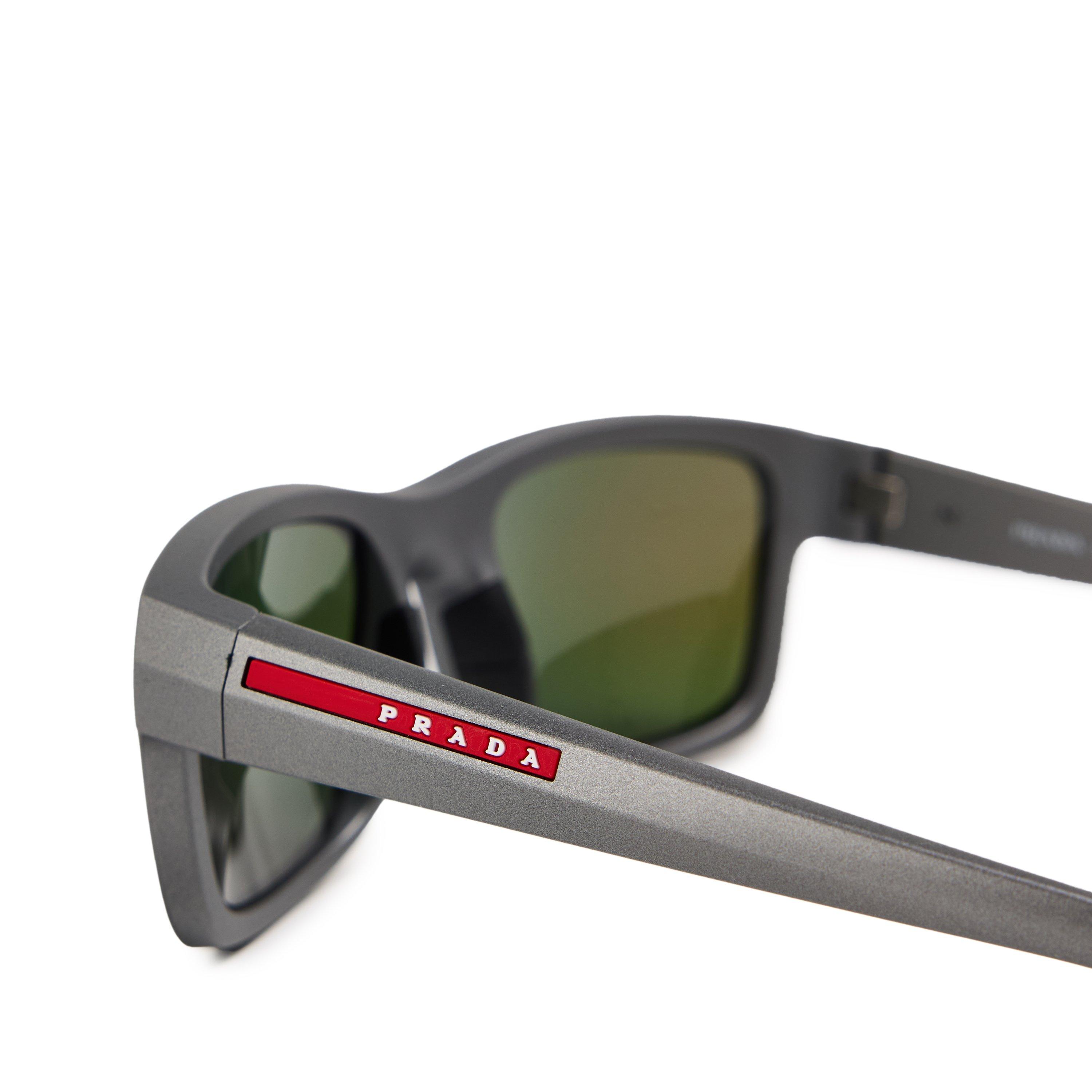 Silver/Brown - Prada - Men's 0PS B10S Rectangle Sunglasses - 3