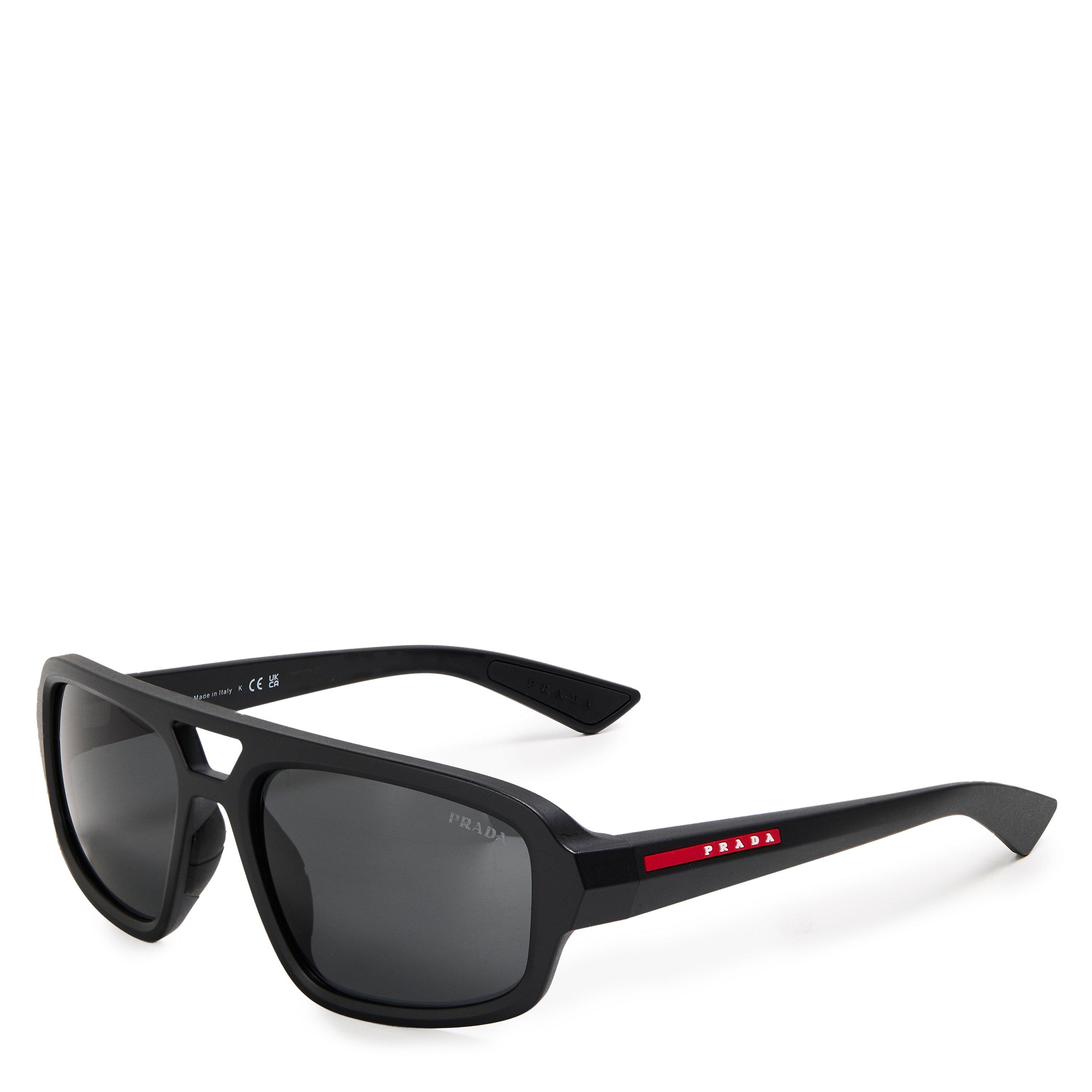 Prada Men's 0Ps B11su Aviator Sunglasses - Black/Dark Grey