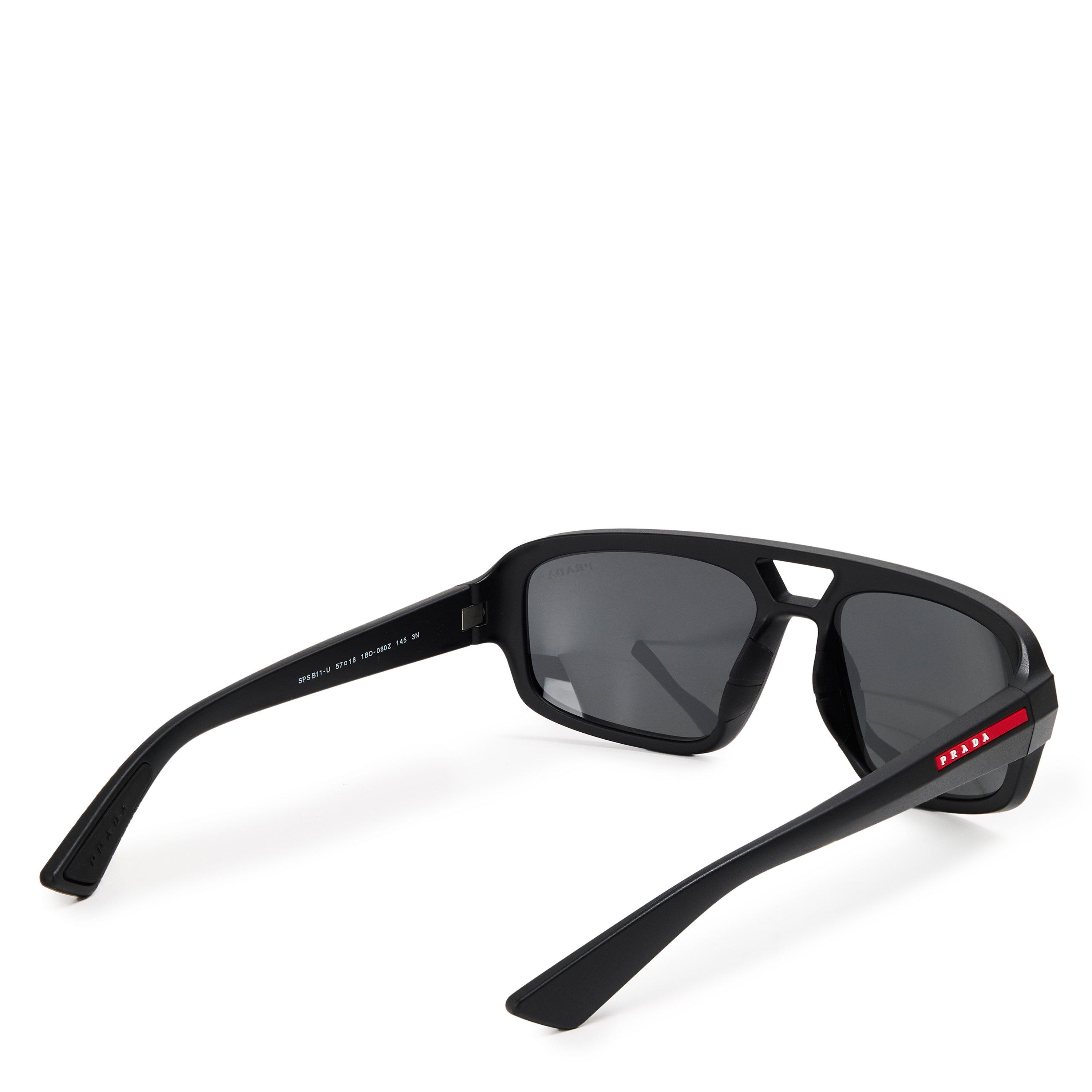 Black/Dark Grey - Prada - Men's 0PS B11SU Aviator Sunglasses - 2