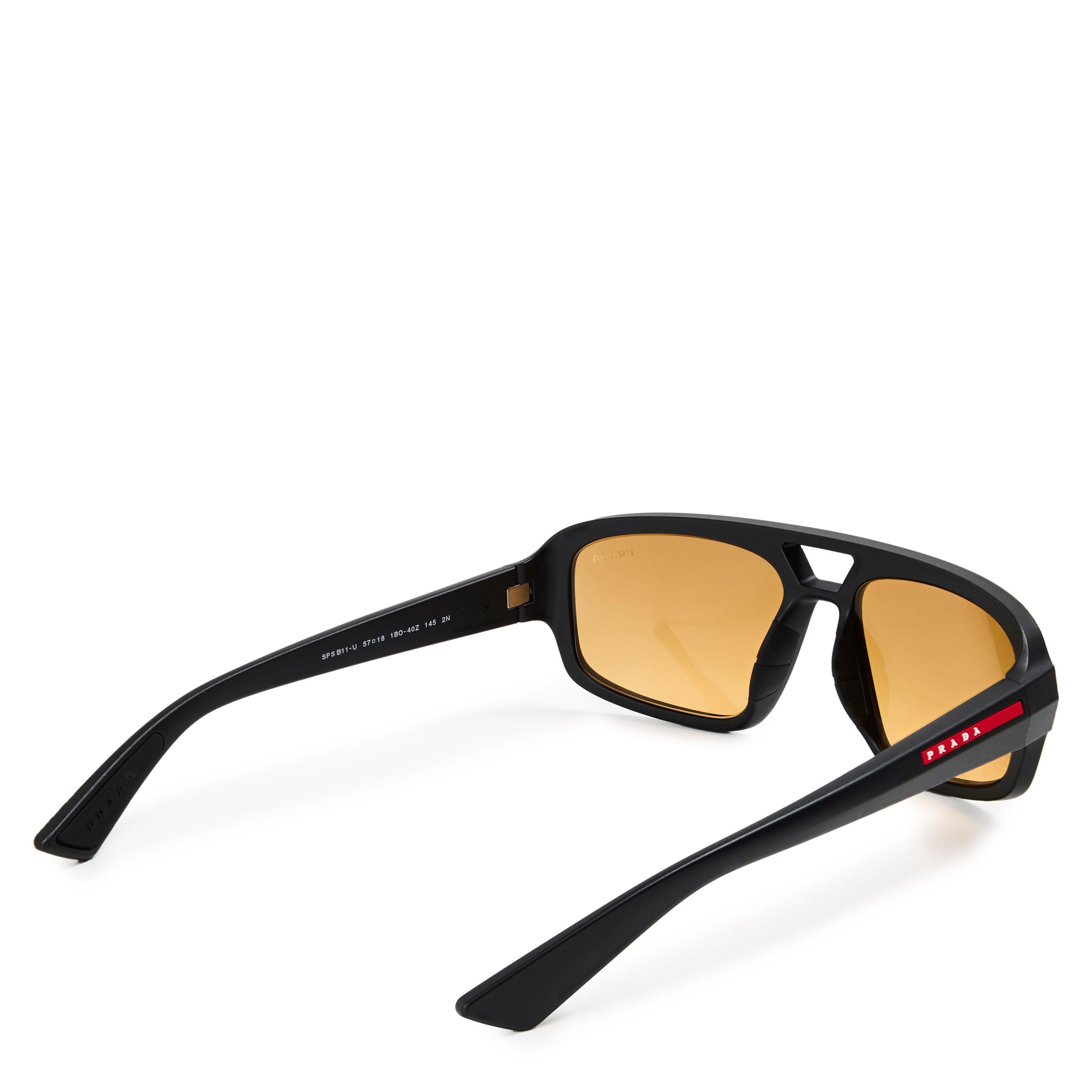 Black/Orange - Prada - Men's 0PS B11SU Aviator Sunglasses - 2