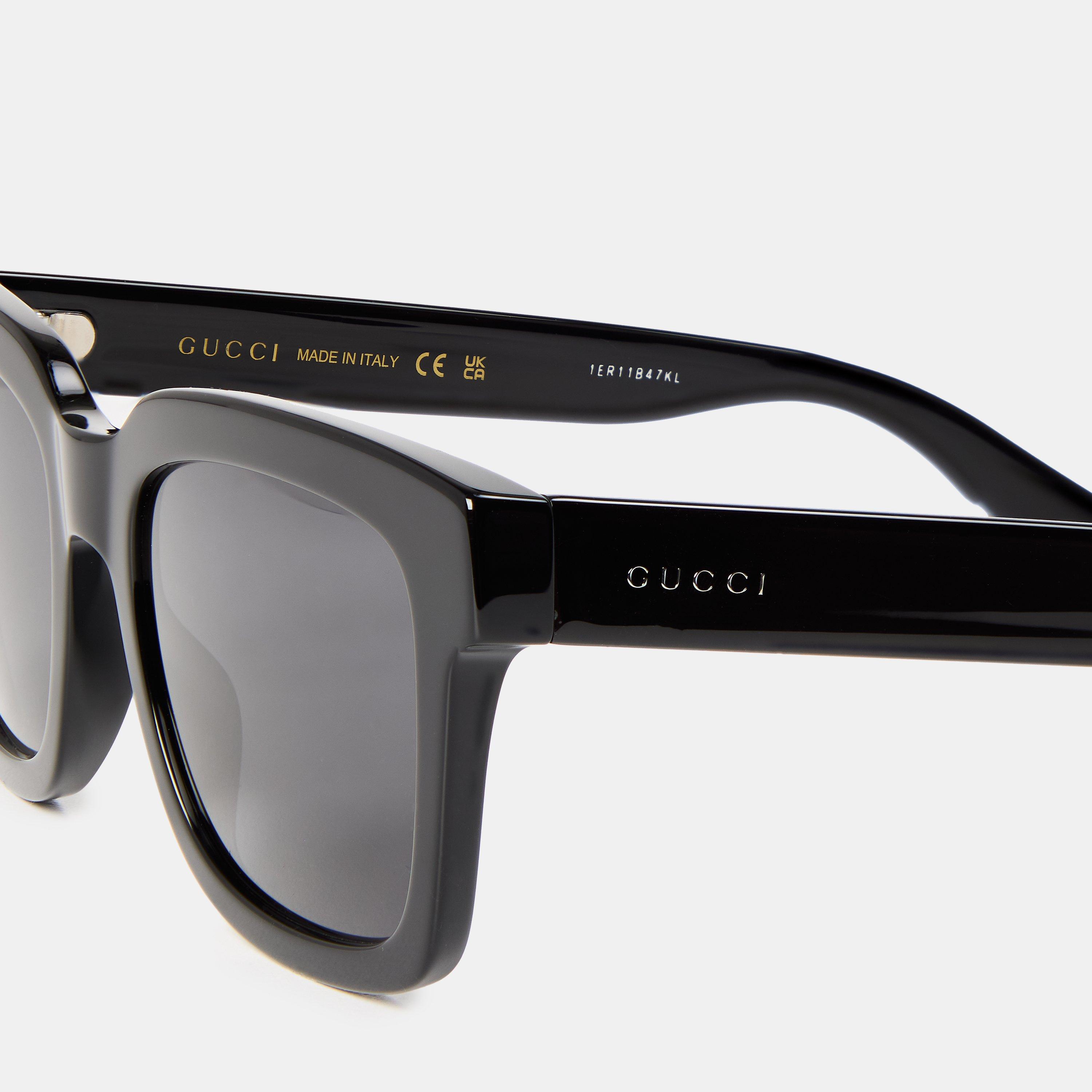 Black 002 - Gucci - Men's Logo Sunglasses - 4