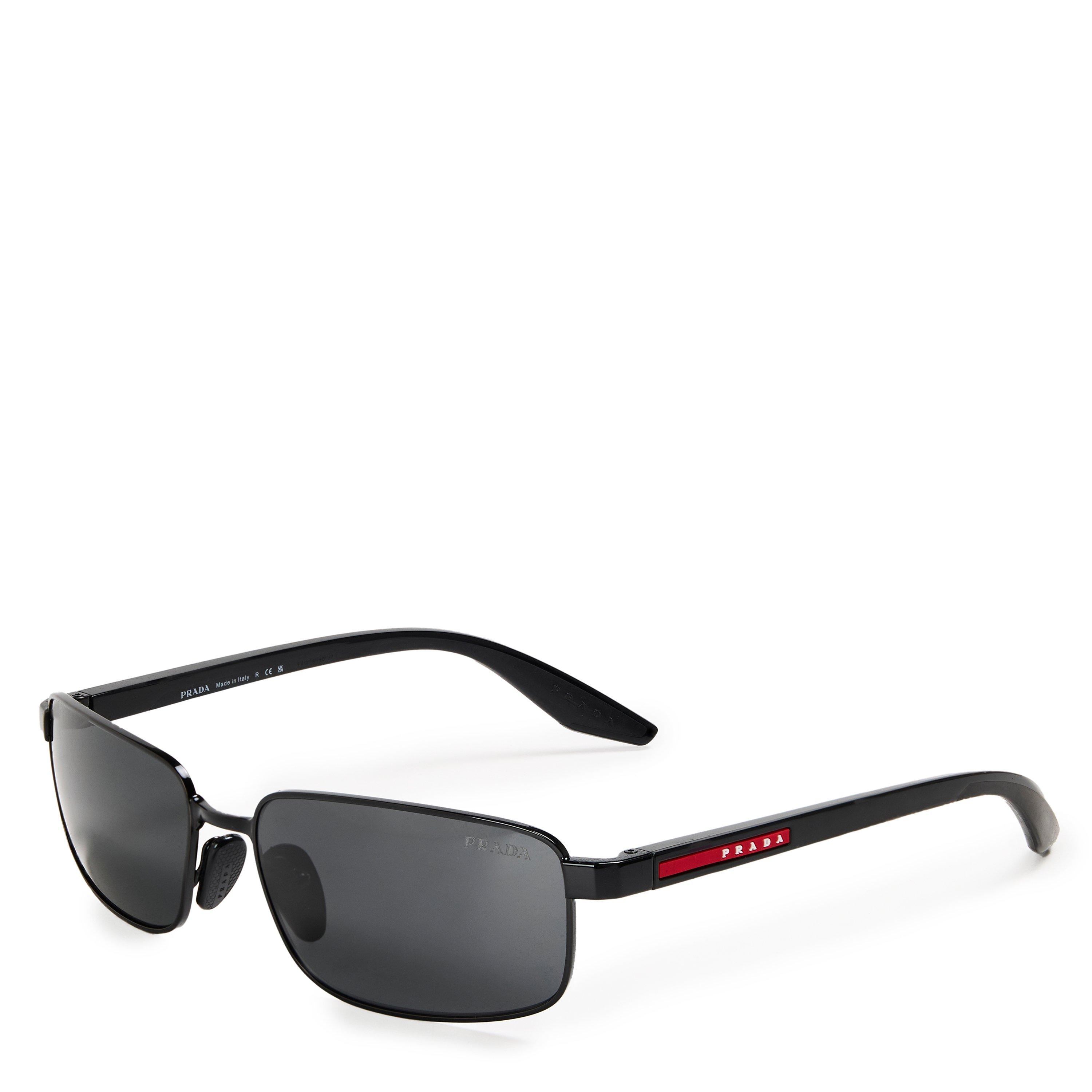 Black/Dark Grey - Prada - Men's 0PS B54S Oval Sunglasses - 1