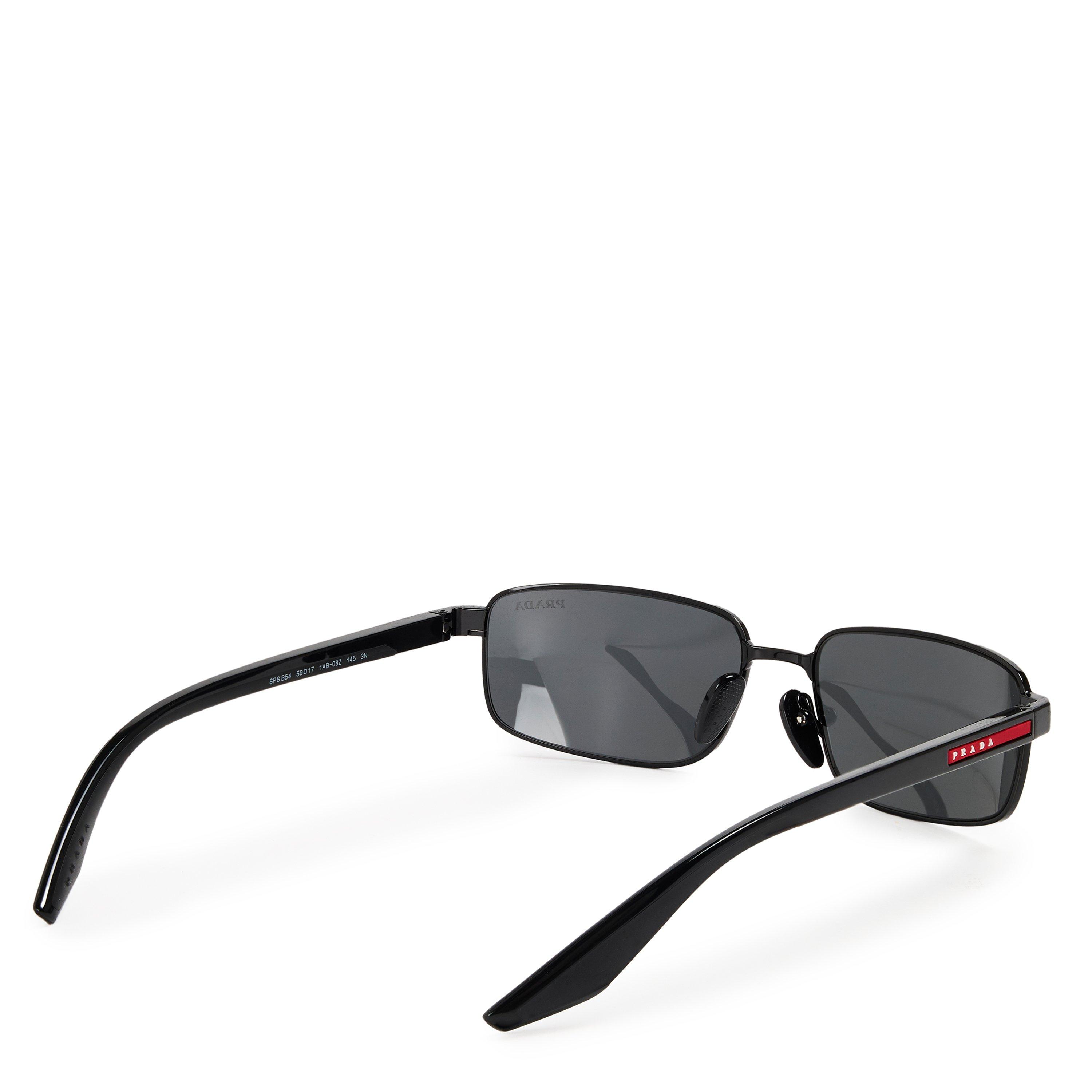 Black/Dark Grey - Prada - Men's 0PS B54S Oval Sunglasses - 2