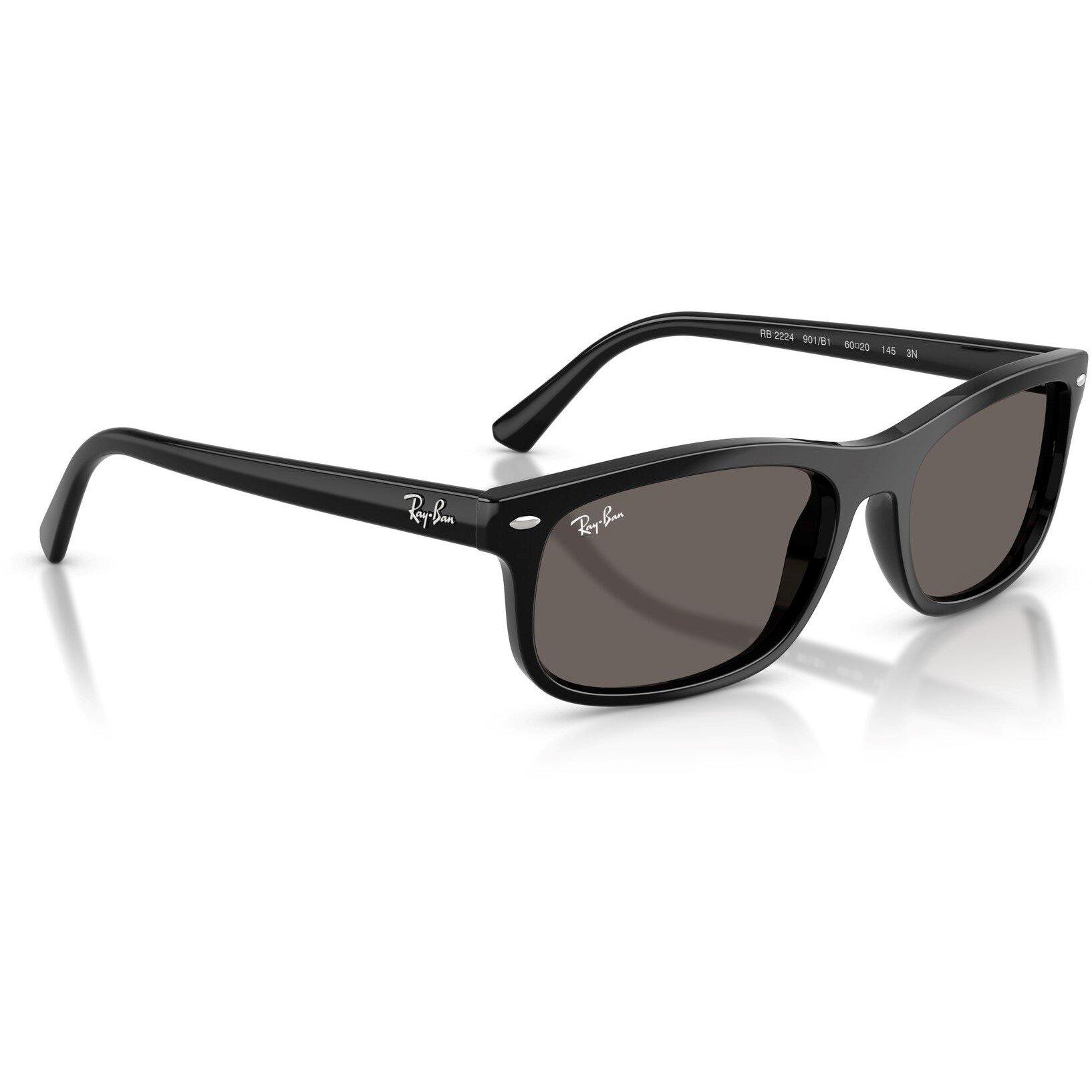 Black/Dark Grey - Ray-Ban - 0RB2224 Rectangle Sunglasses - 4