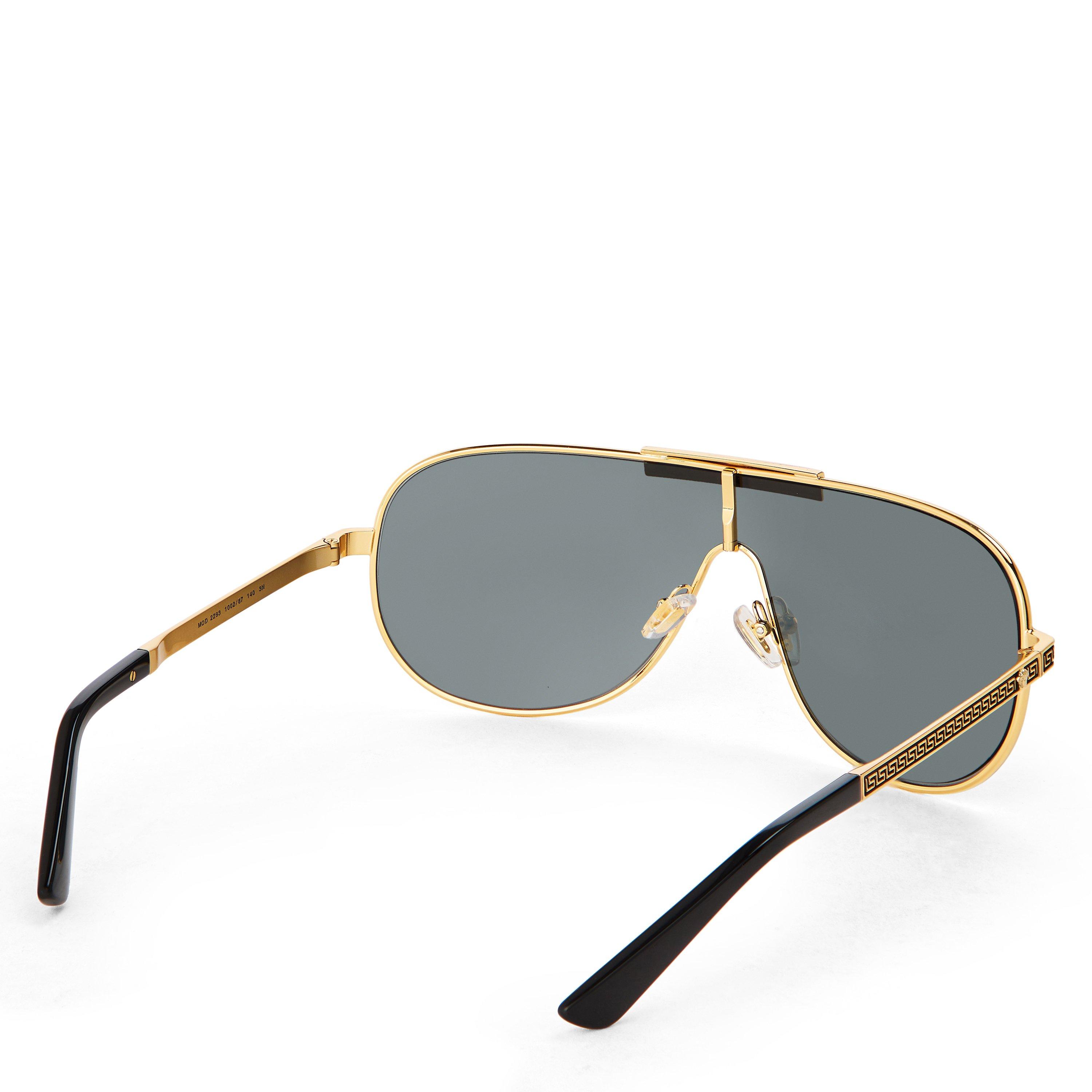 Gold/Dark Grey - Versace - Men's 0VE2293 Aviator Sunglasses - 2