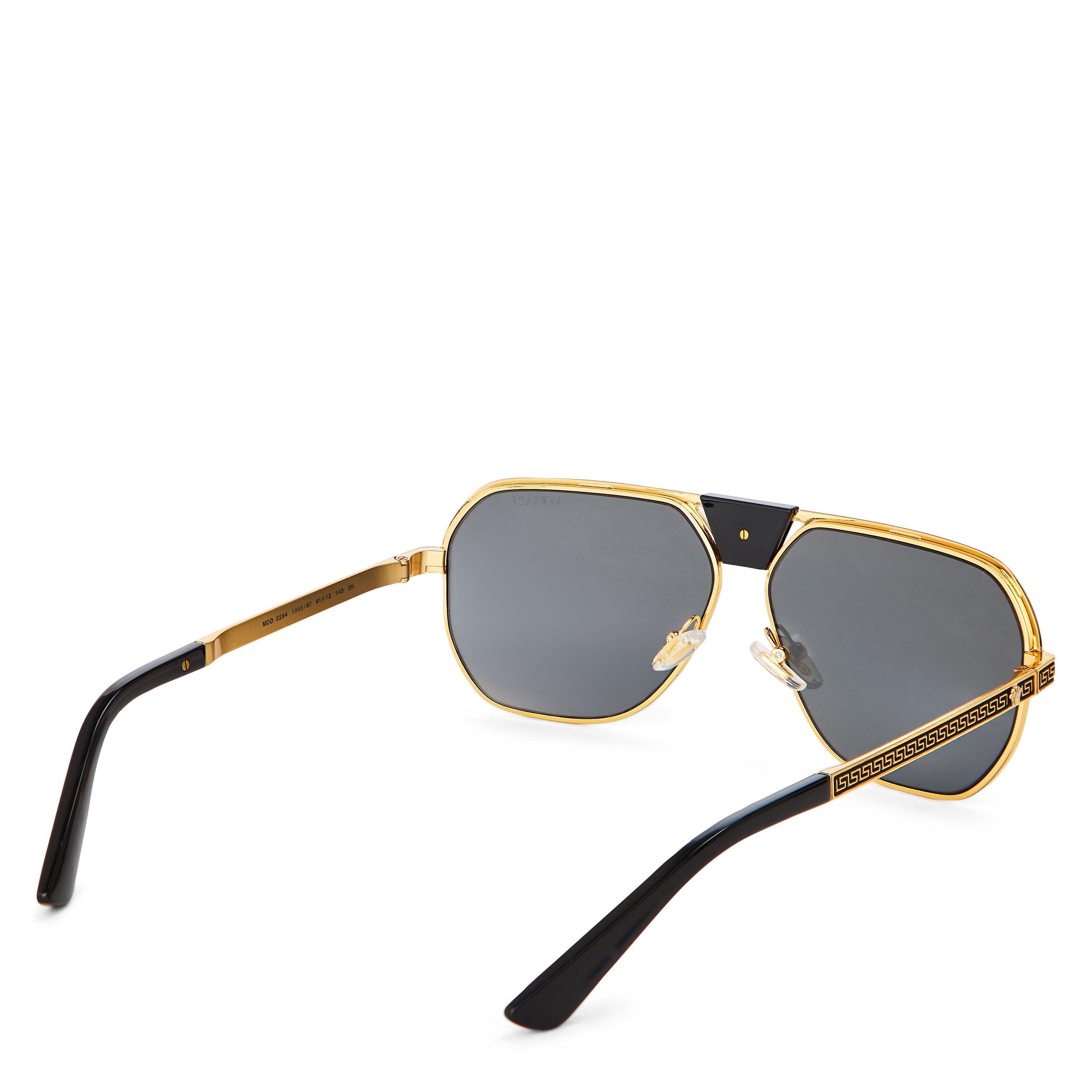 Black/Dark Grey - Versace - Men's 0VE2294 Aviator Sunglasses - 2