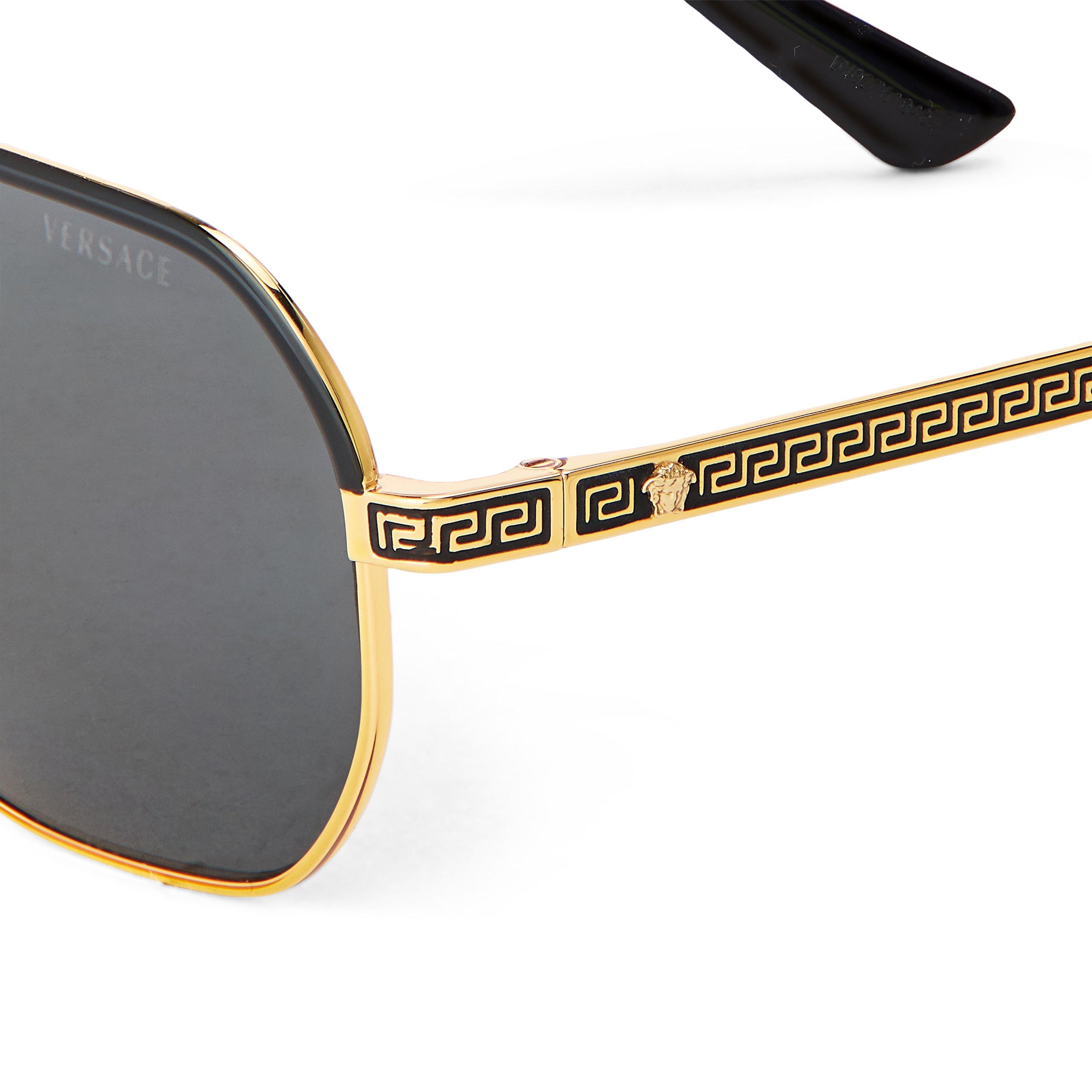Black/Dark Grey - Versace - Men's 0VE2294 Aviator Sunglasses - 4