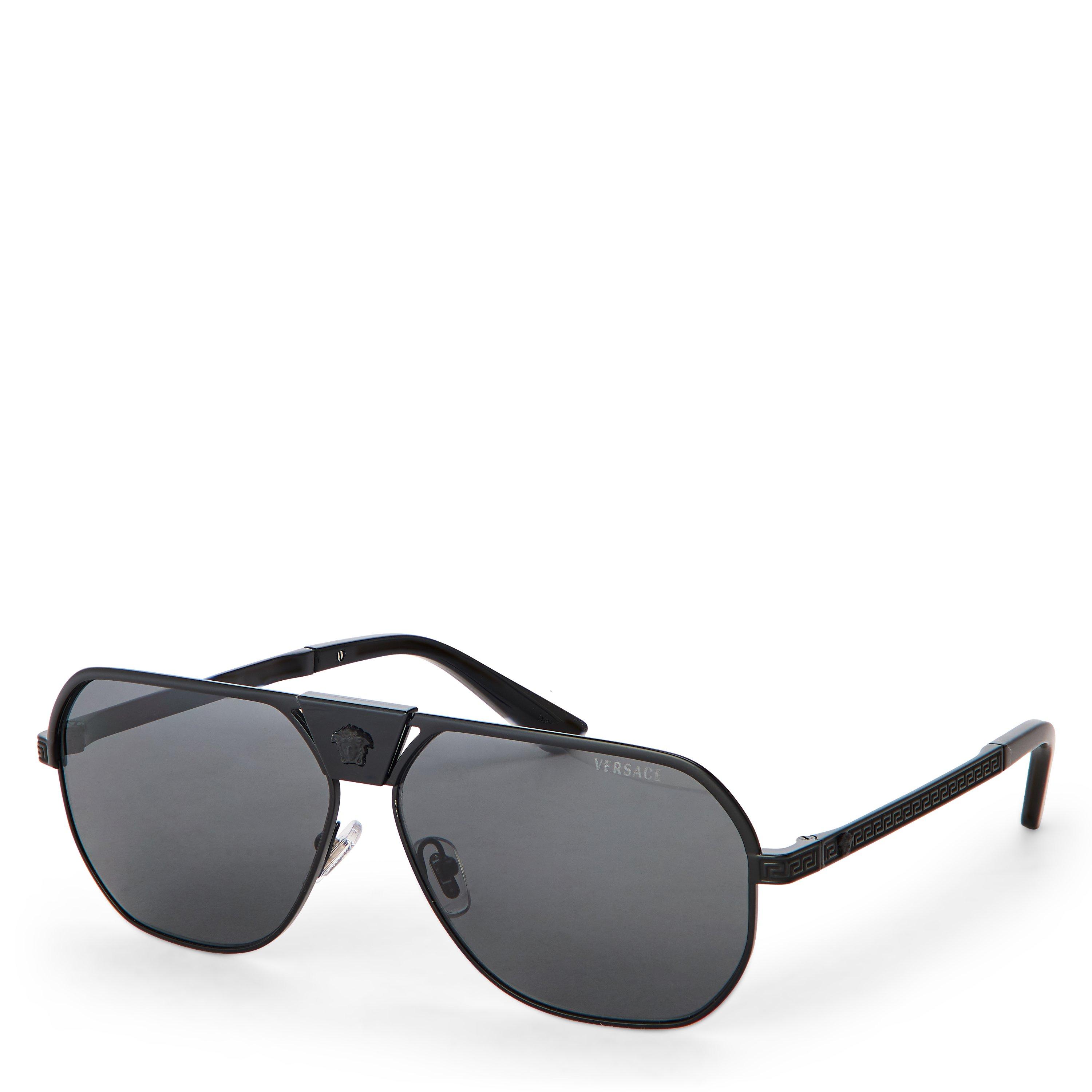 Versace Men's 0VE2294 Aviator Sunglasses - Black/Dark Grey
