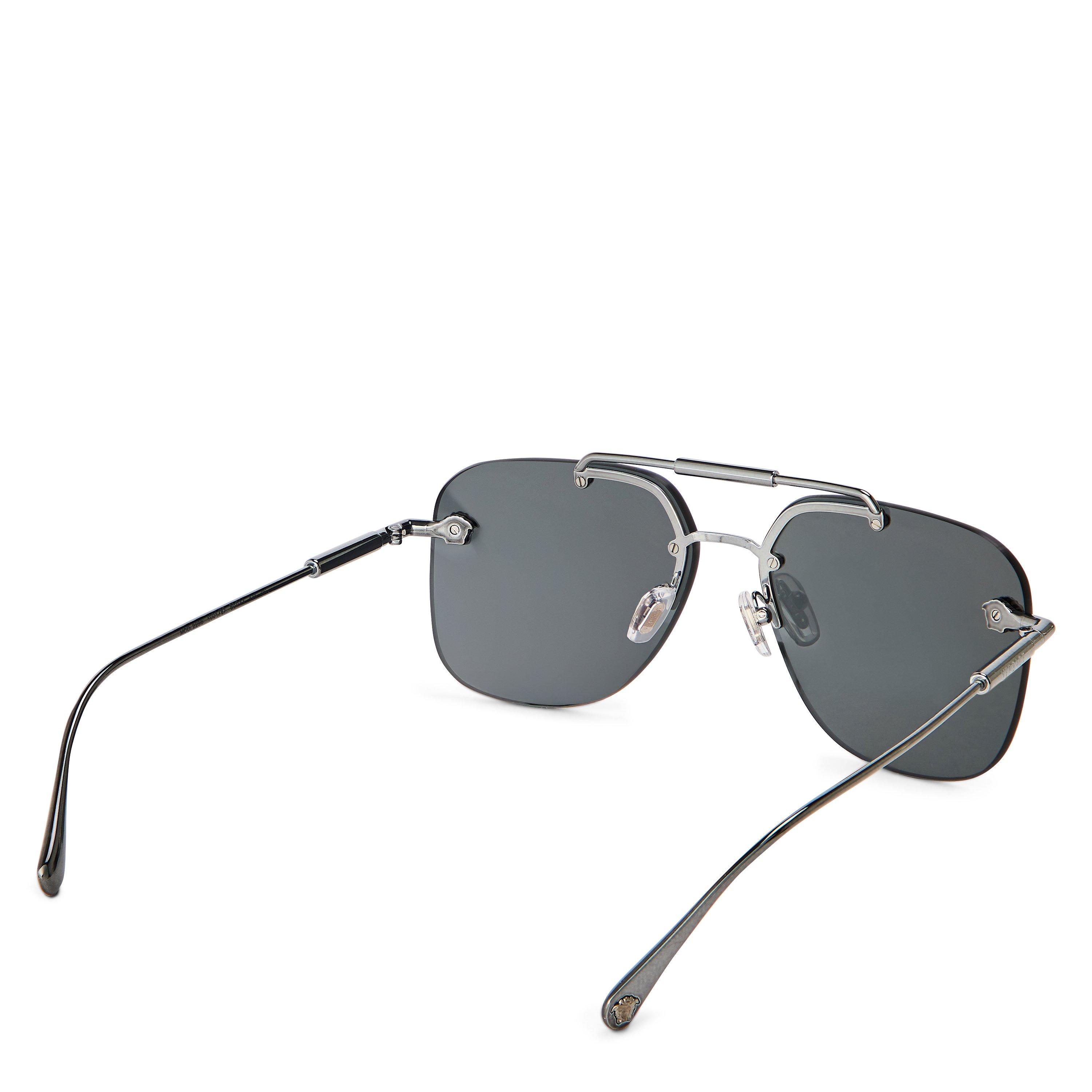 Gunmetal/Grey - Versace - Men's 0VE2296 Aviator Sunglasses - 2