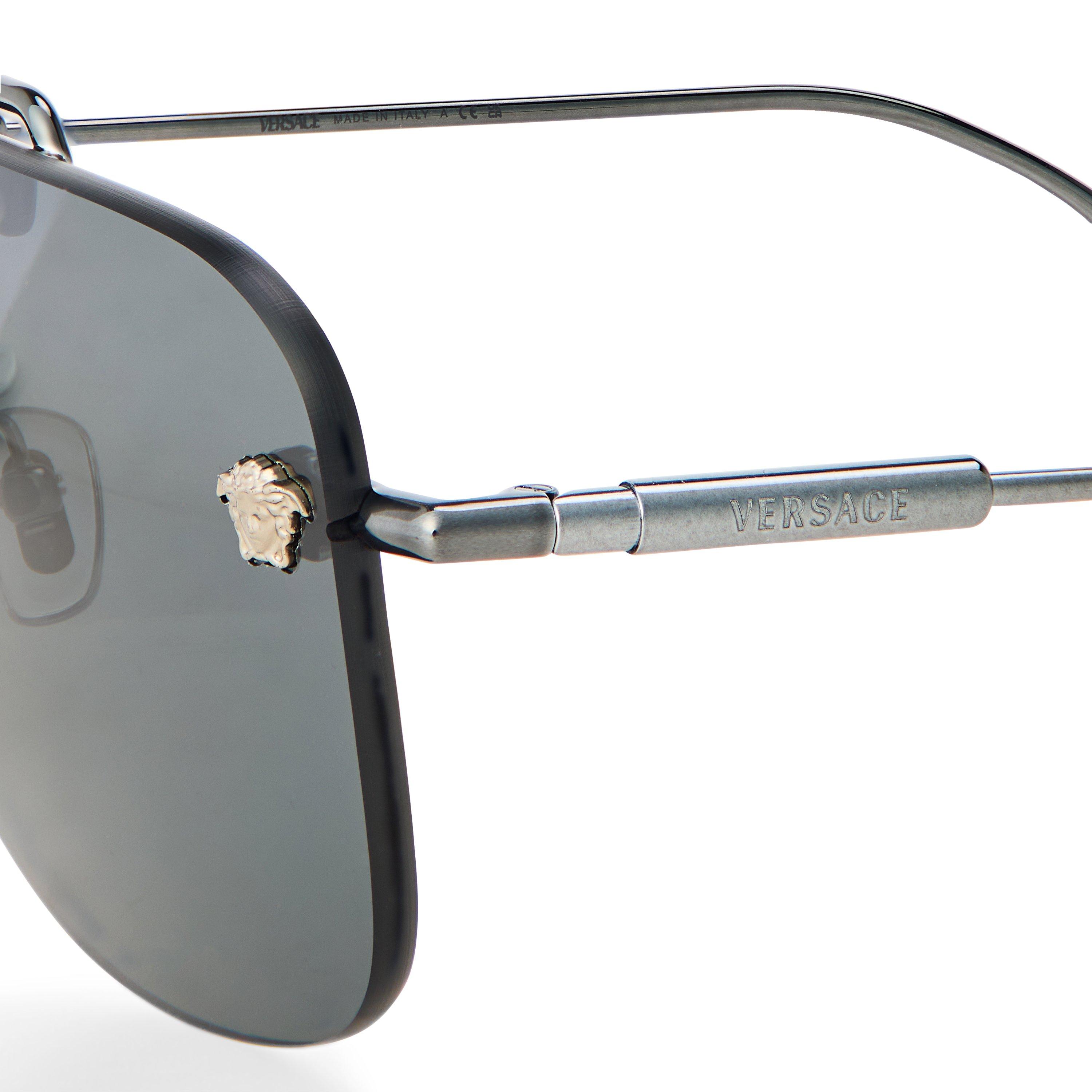 Gunmetal/Grey - Versace - Men's 0VE2296 Aviator Sunglasses - 3