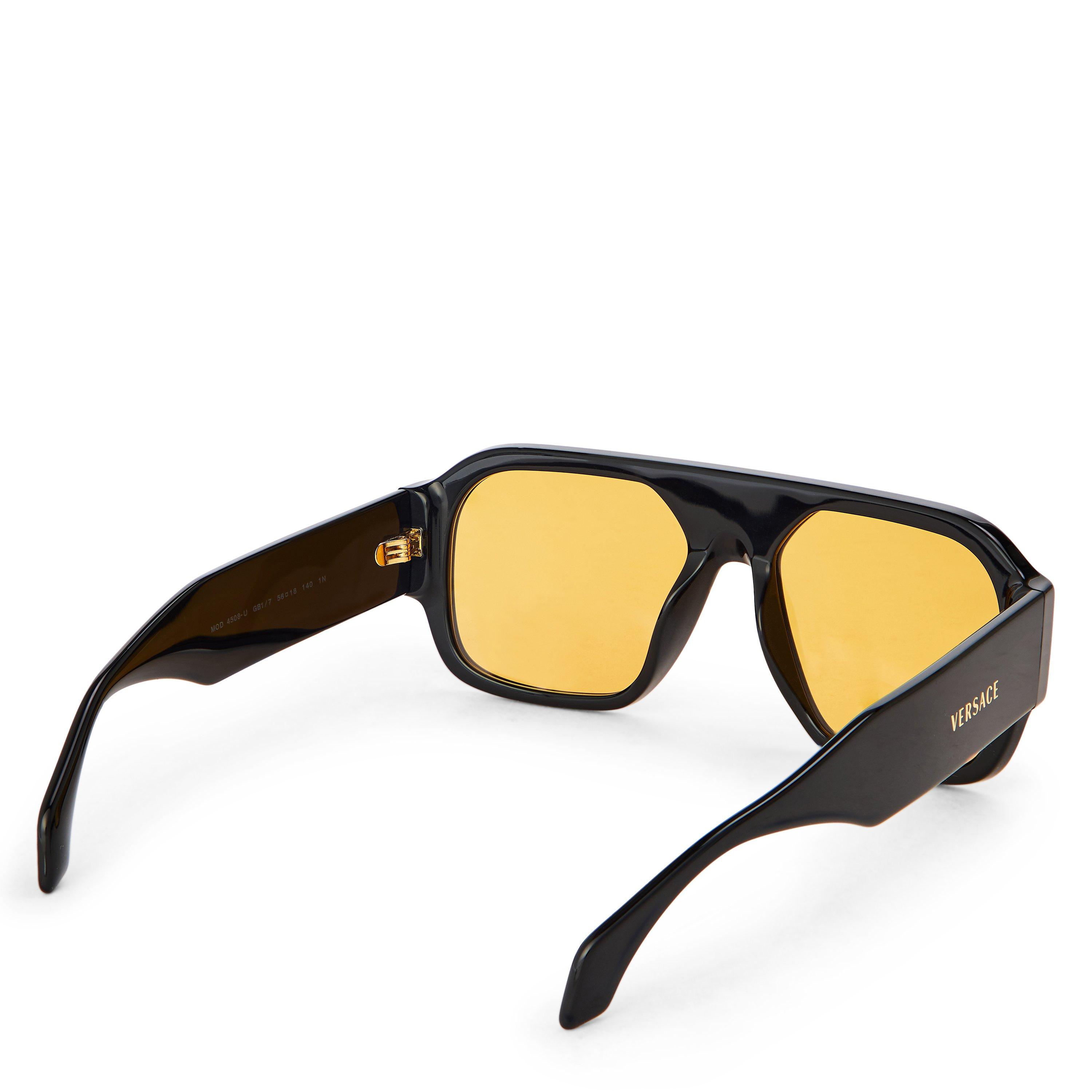 Black/Orange - Versace - Men's 0VE4508U Aviator Sunglasses - 2
