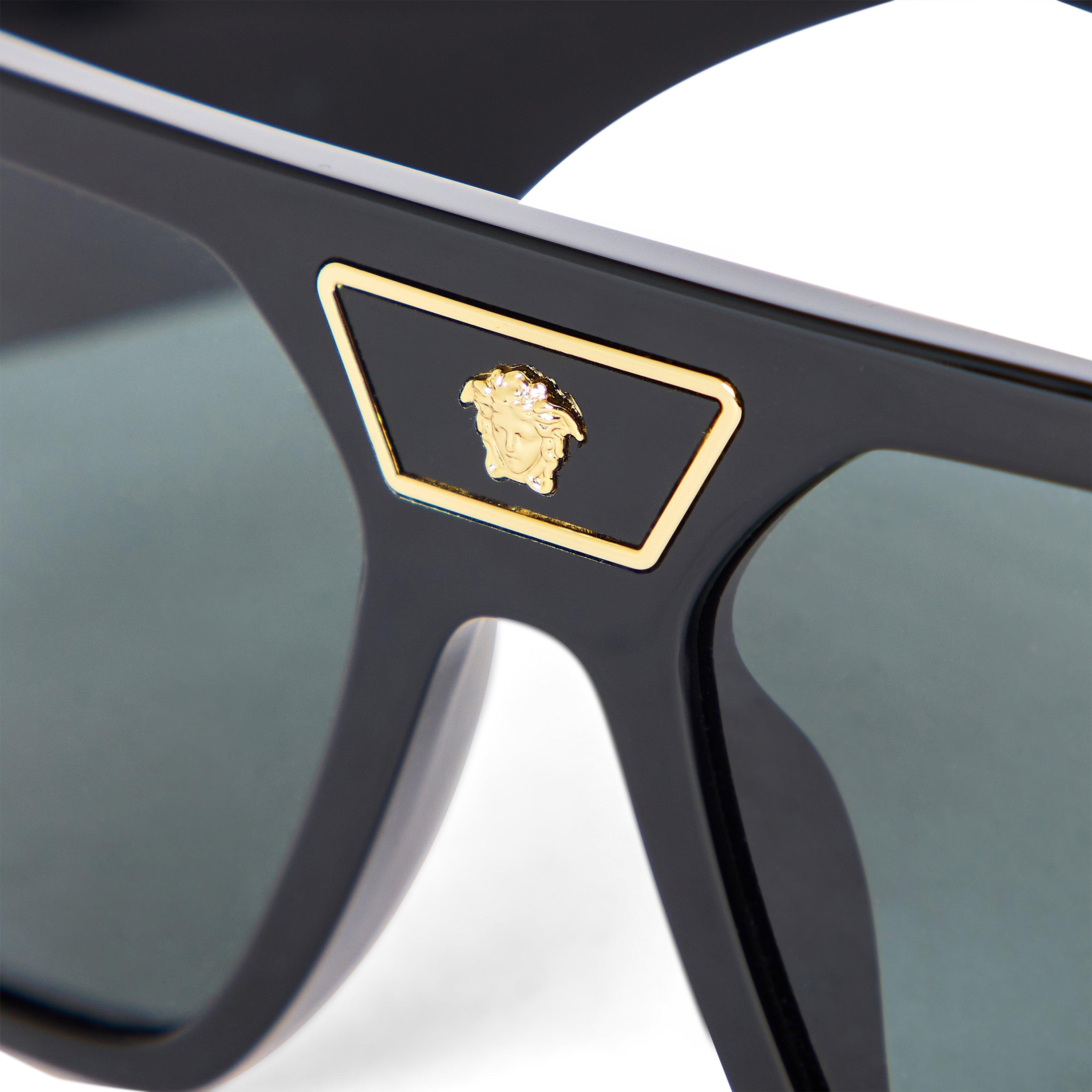 Black/Dark Grey - Versace - Men's 0VE4508U Aviator Sunglasses - 4