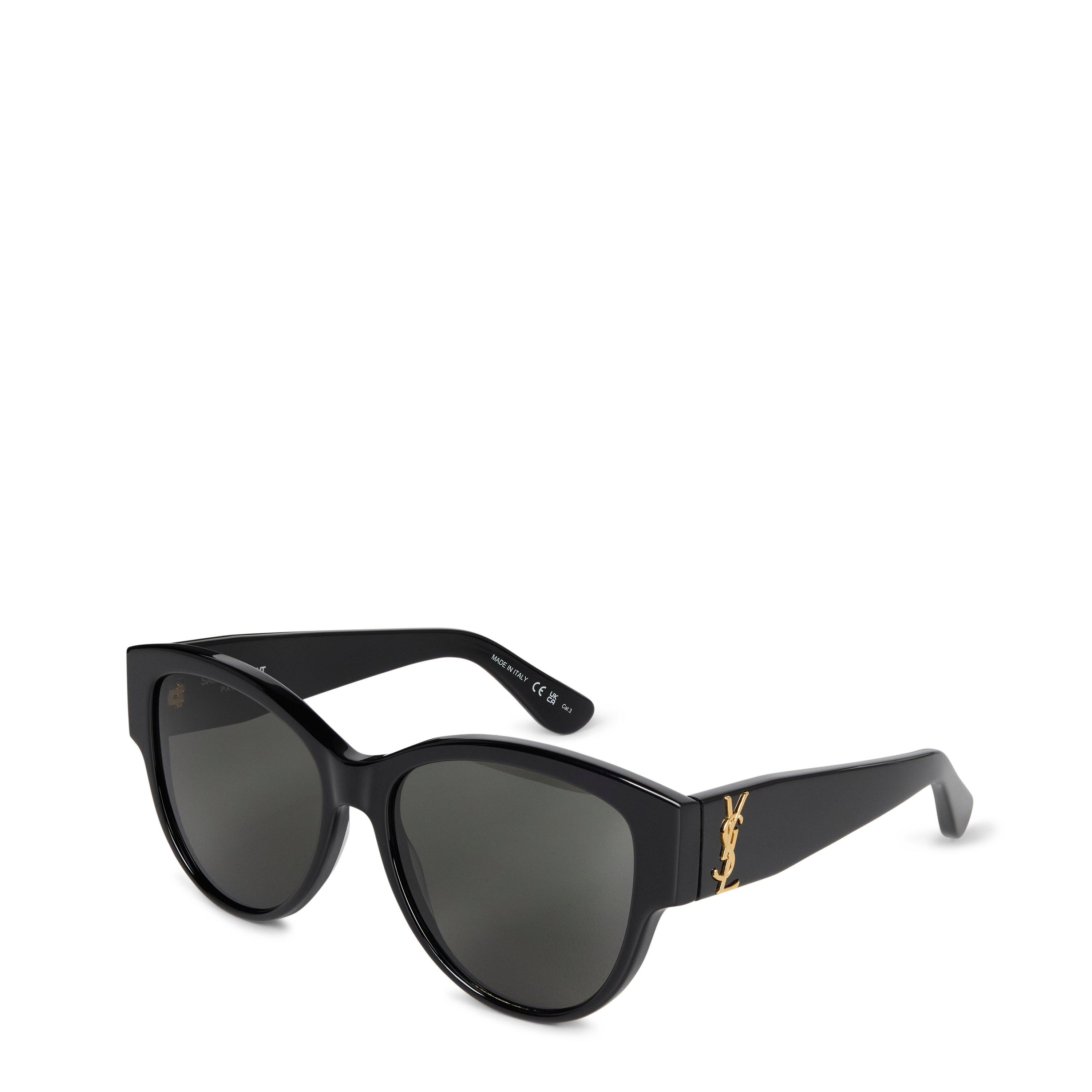 Saint Laurent M3 Black Glossy Acetate Sunglasses with Black 