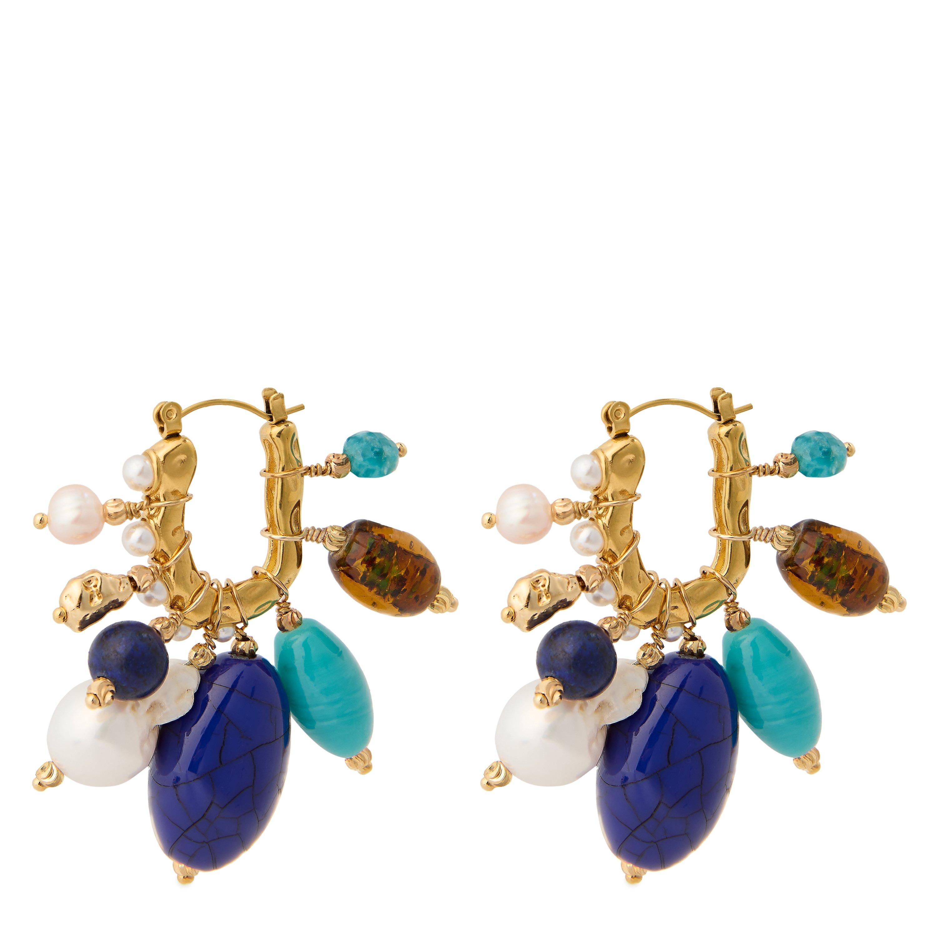 Multi - Desierto - Women's Cubanera Blueberry Statement Earrings - 1
