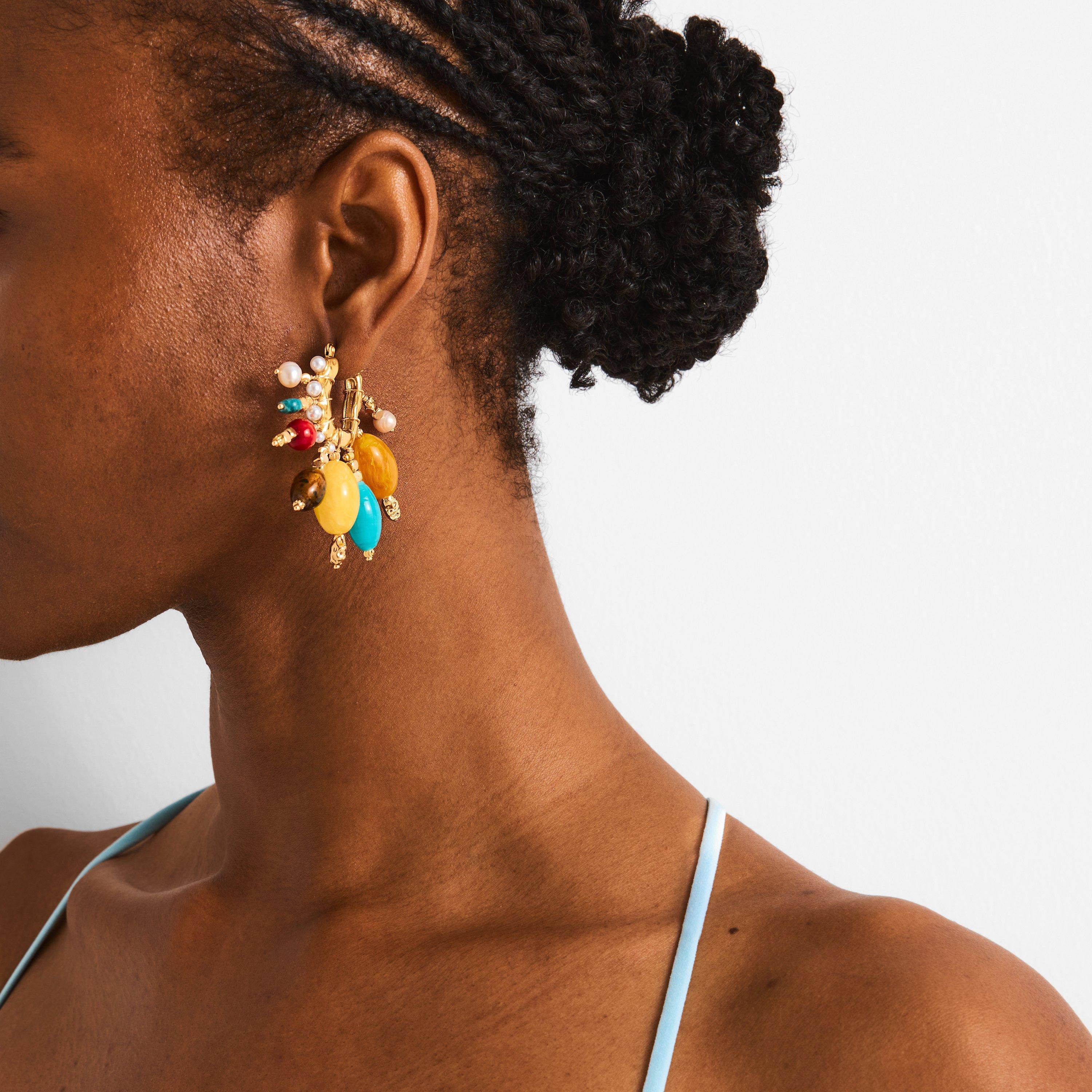 Multi - Desierto - Women's Cubanera Mango Statement Earrings - 3