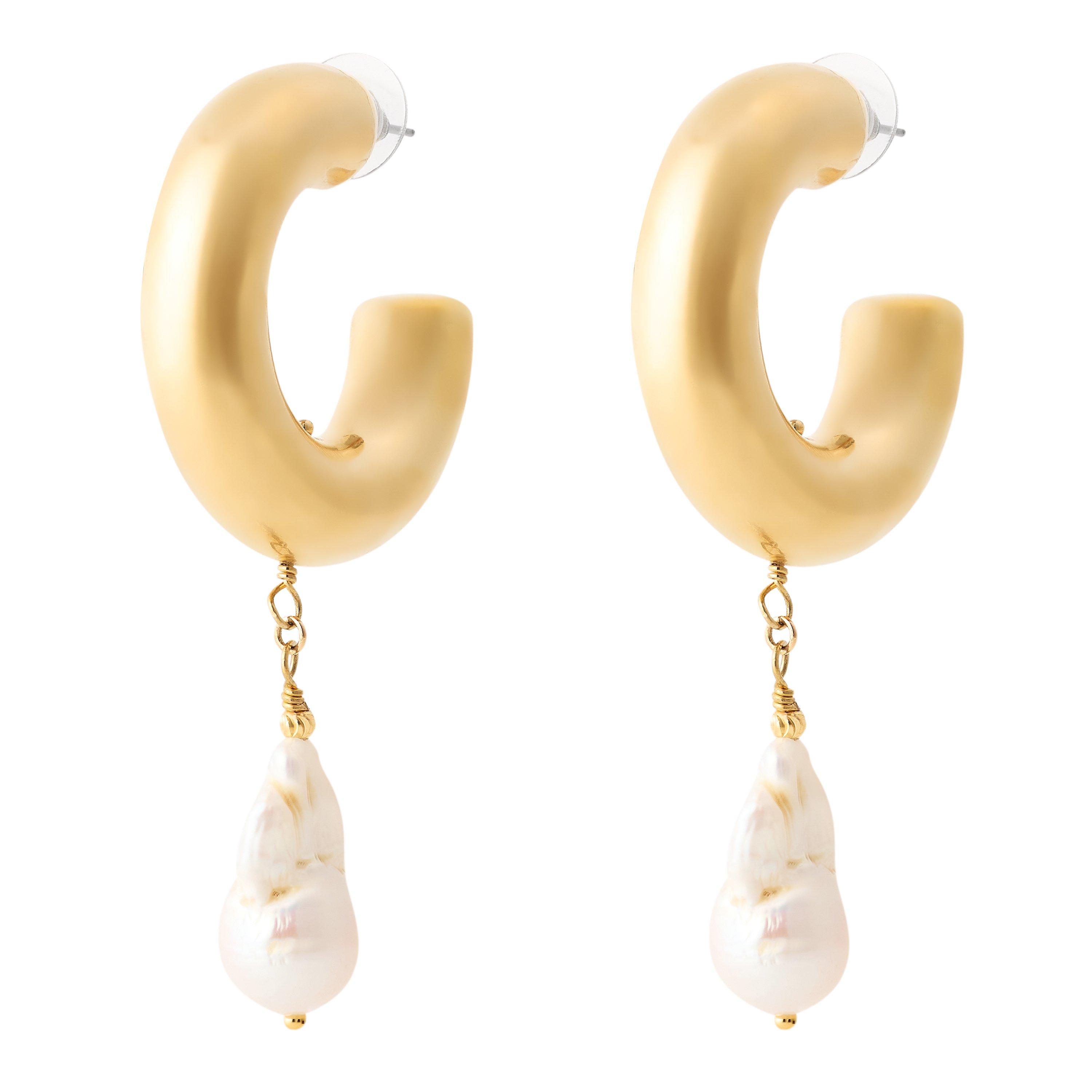 Desierto Women's Perla Barroca Erngs Hoop Earrings