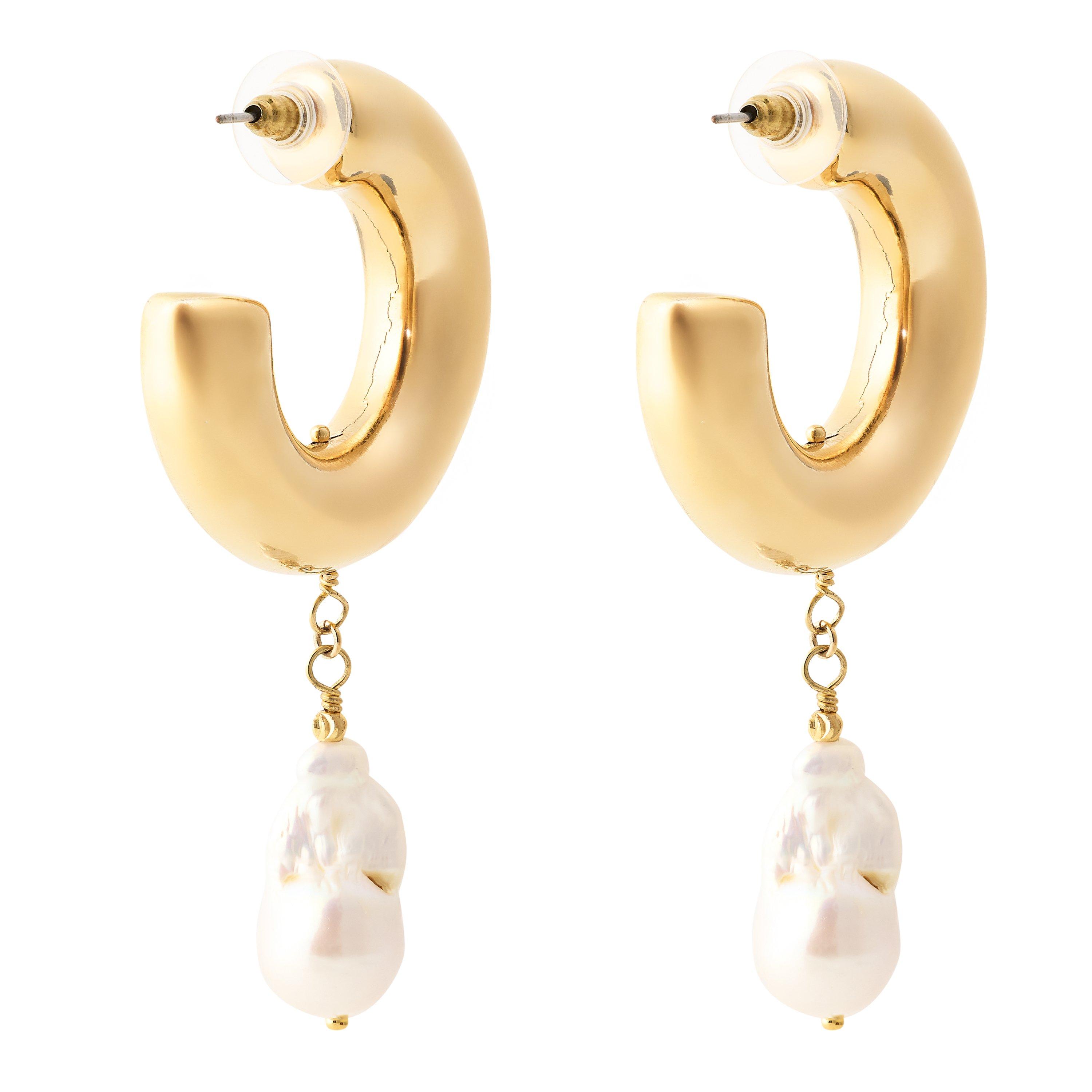Pearl - Desierto - Women's Perla Barroca Erngs Hoop Earrings - 2