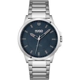 Hugo Gents First Stainless Steel Blue Dial Watch