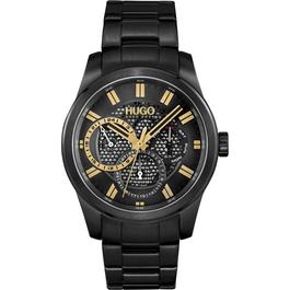 Hugo Gents Skeleton Black IP Watch