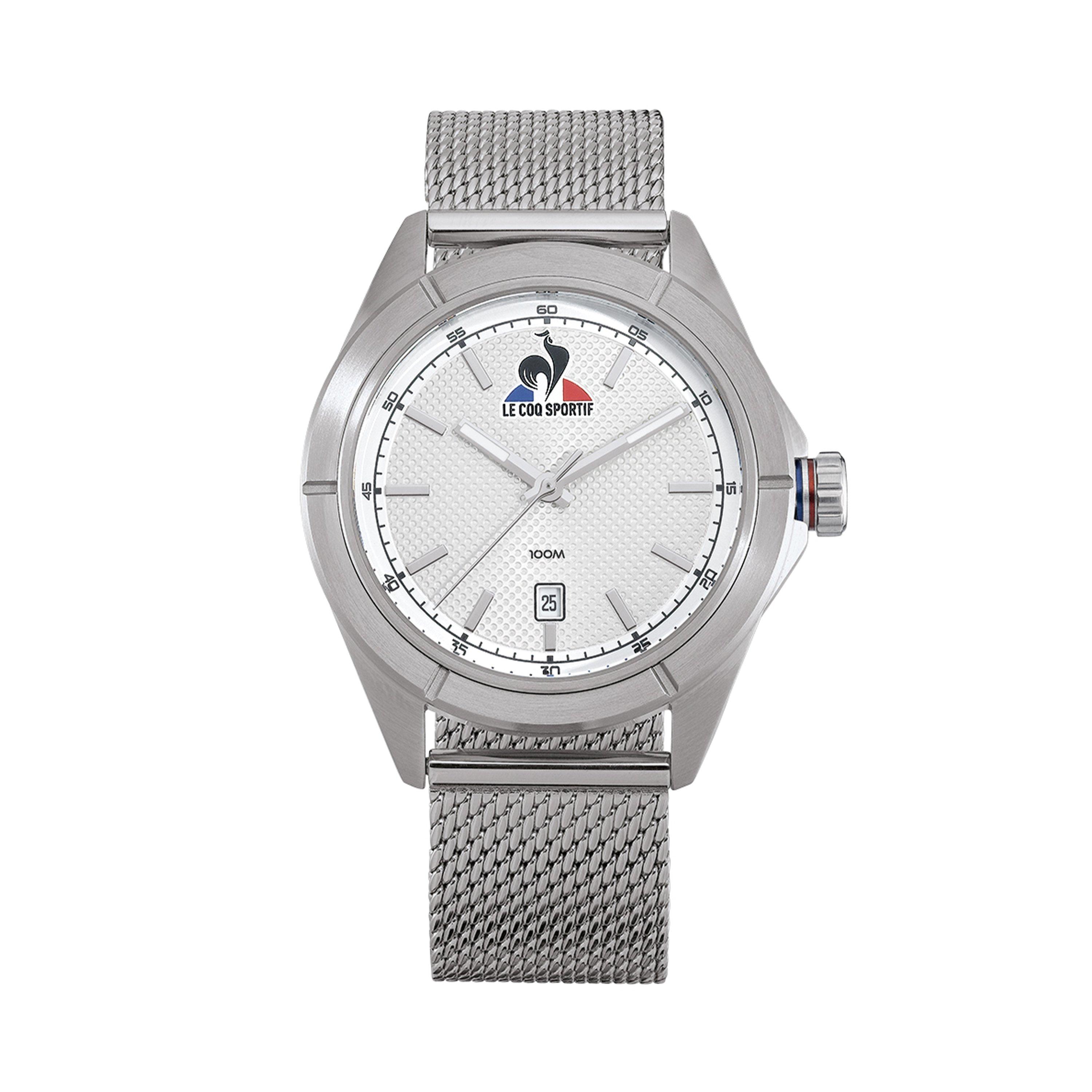 Grey/White - Le Coq Sportif - Men's Essentiel Grey Stainless Steel Digital Watch