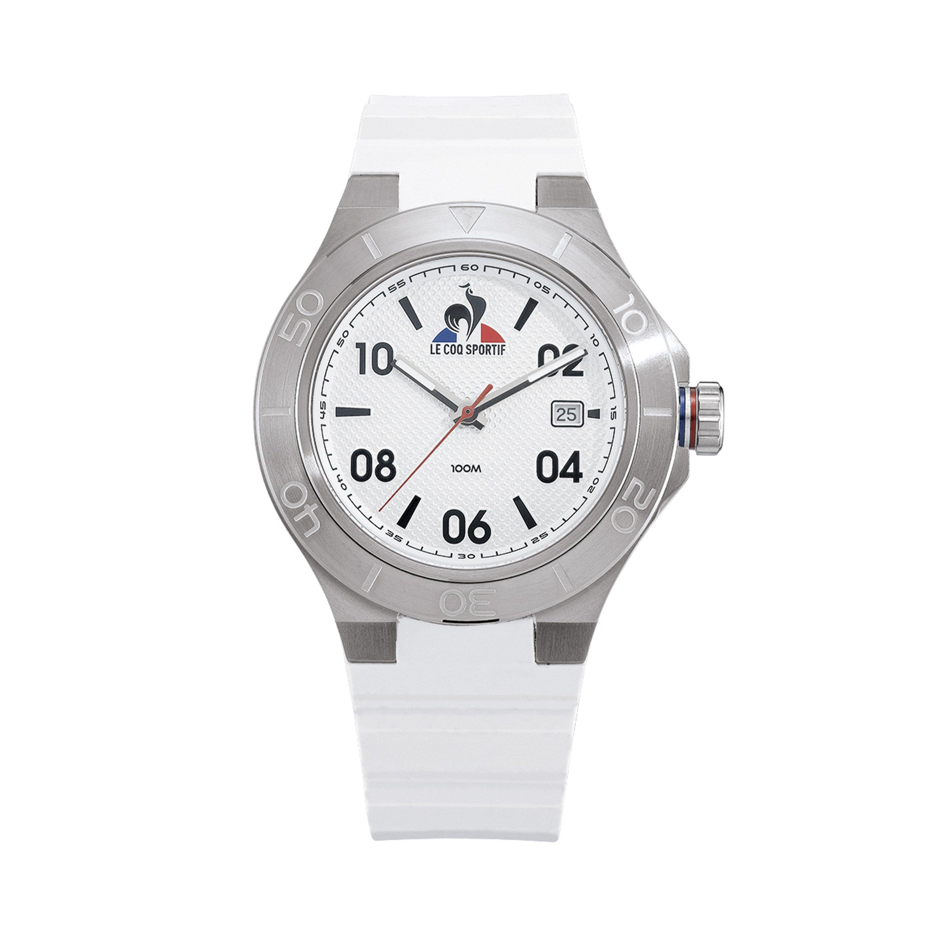 White/Grey - Le Coq Sportif - Men's Integrated Plastic Strap Digital Watch