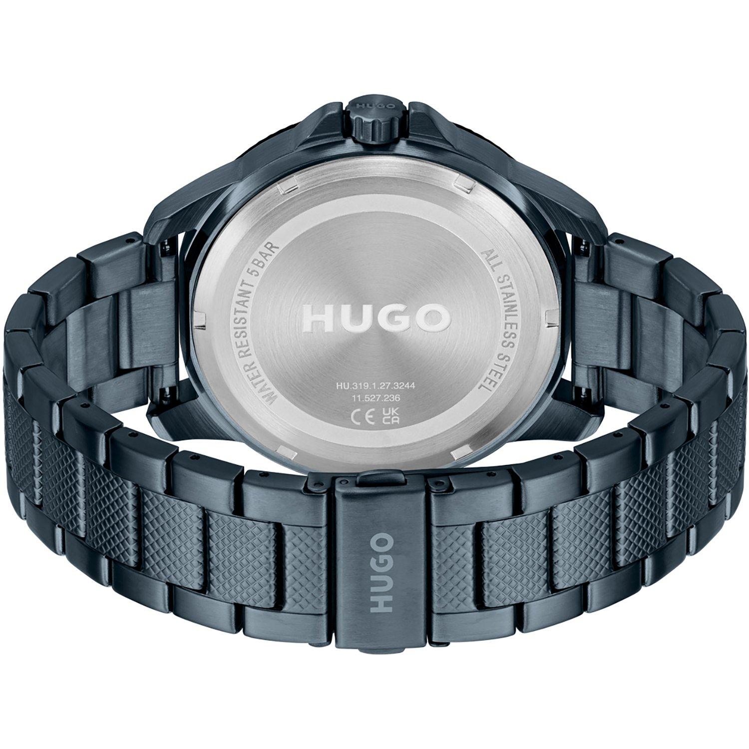Blue - Hugo - HUGO Sport Blue IP Bracelet Watch Mens - 3