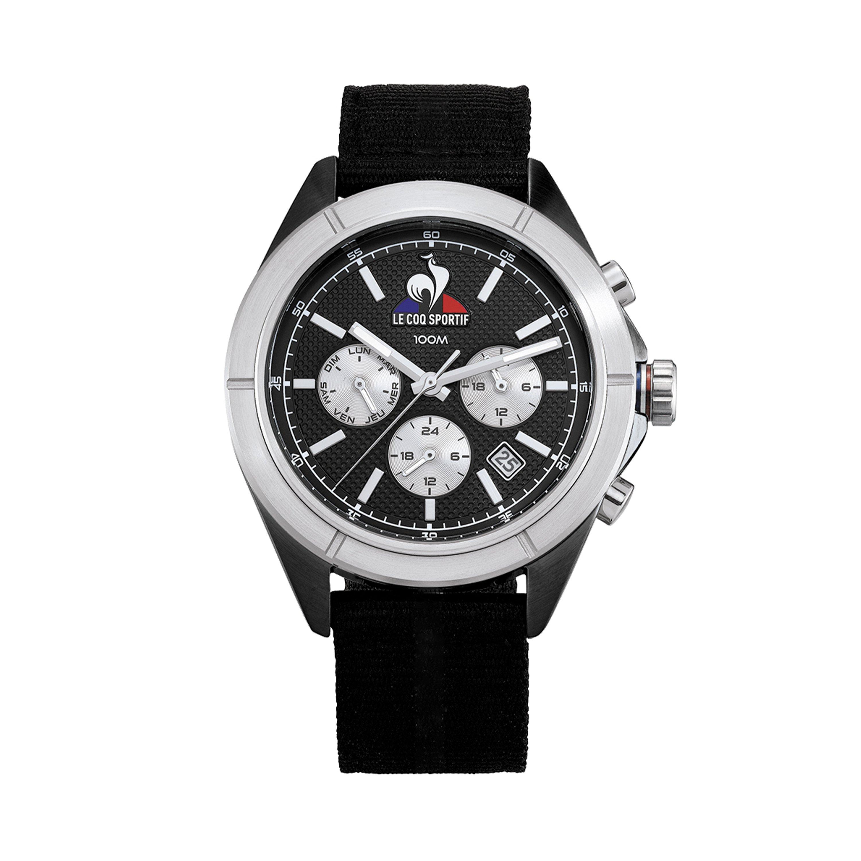 Black - Le Coq Sportif - Essential Black Nylon Digital Watch