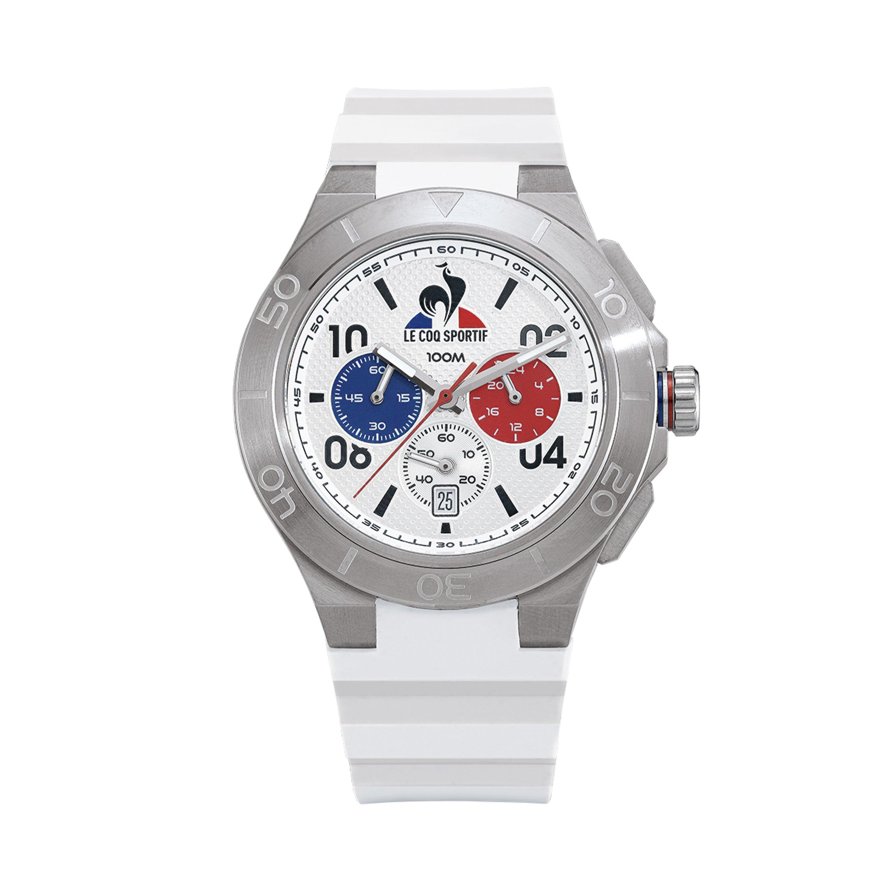 Grey/White - Le Coq Sportif - Integrated White Plastic Digital Watch