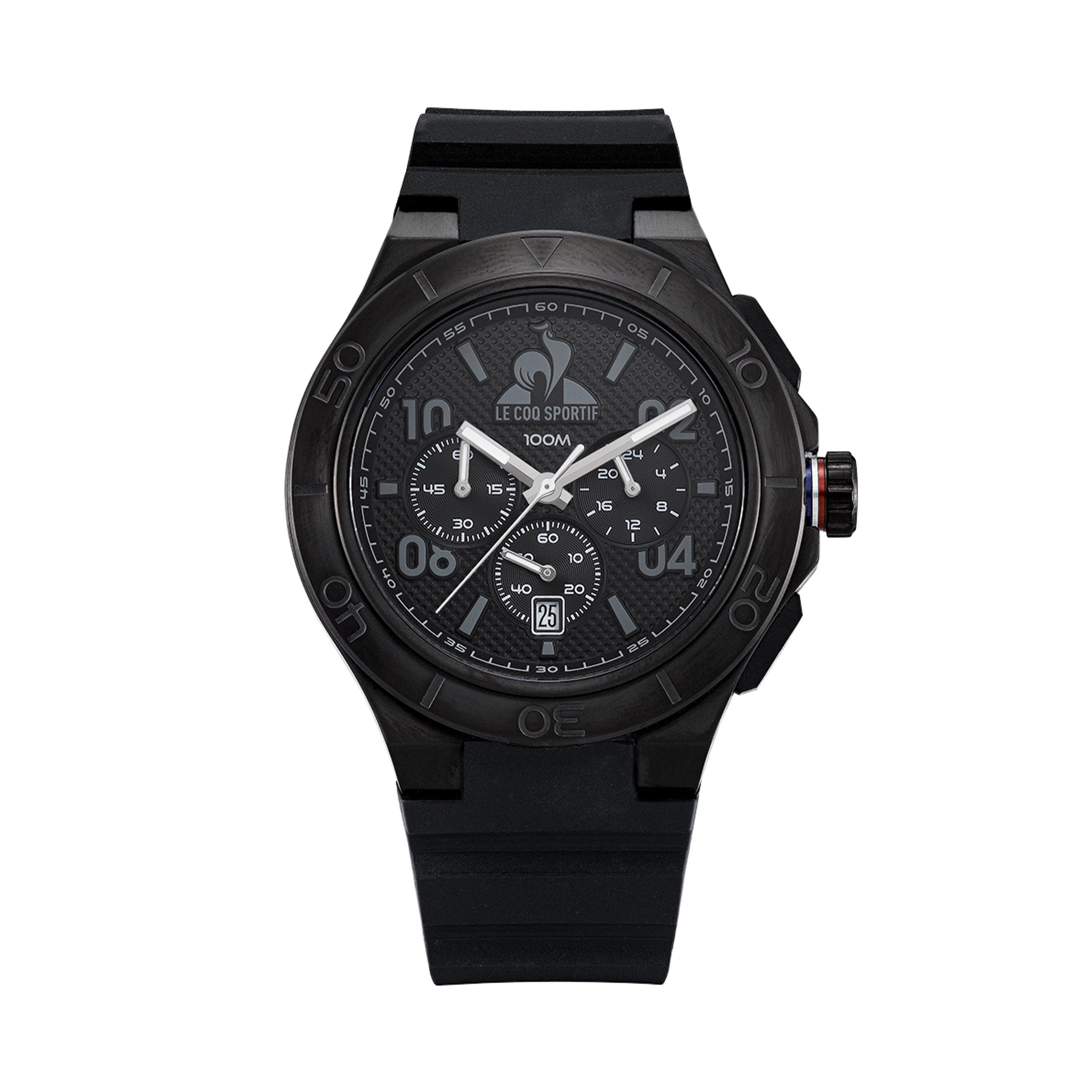 Black - Le Coq Sportif - Integrated Black Plastic Digital Watch
