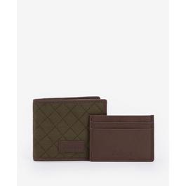 Barbour Quilted Padbury Wallet and Card Holder Gift Set