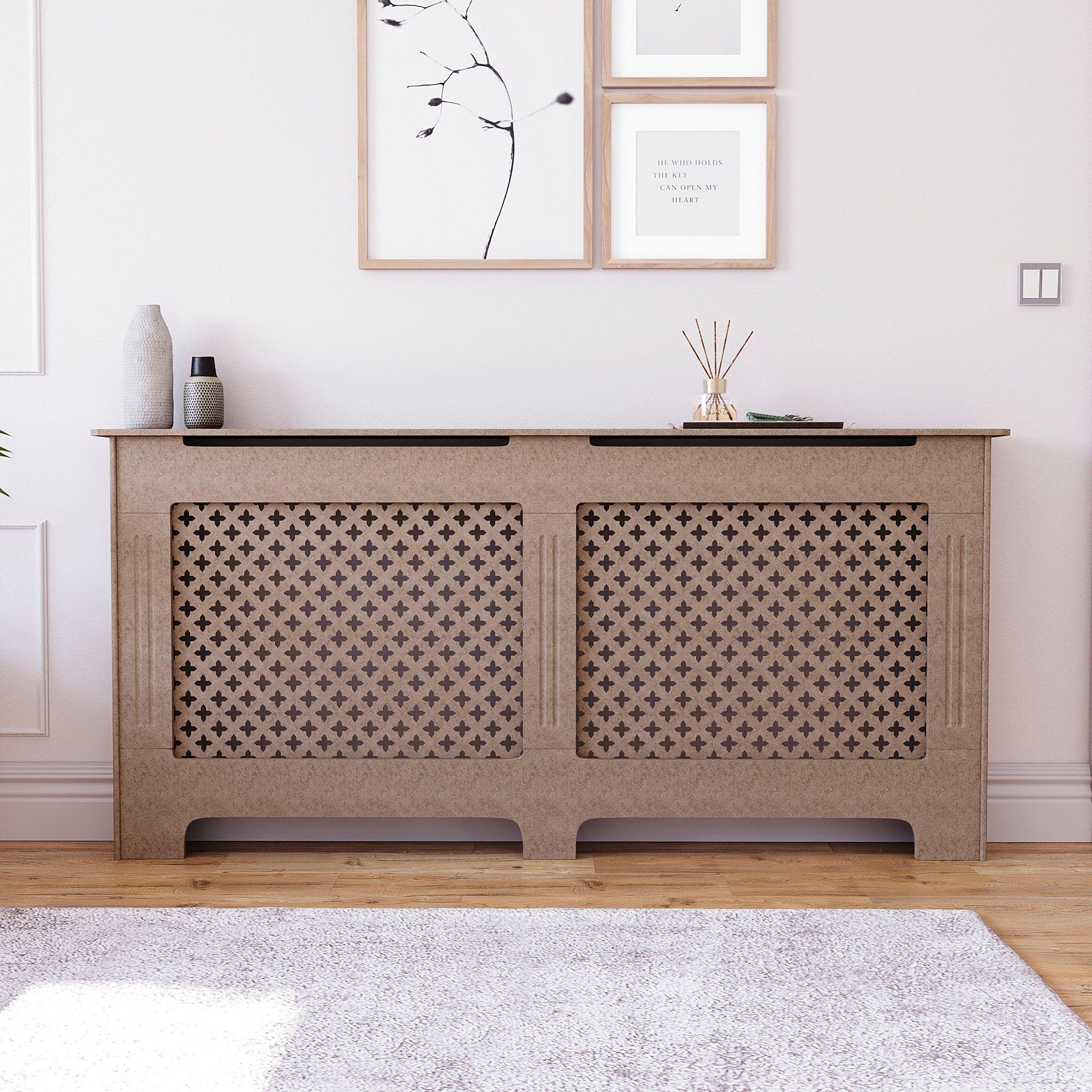 Natural - Lassic - Vida Designs Oxford Radiator Cover, Extra Large - 3