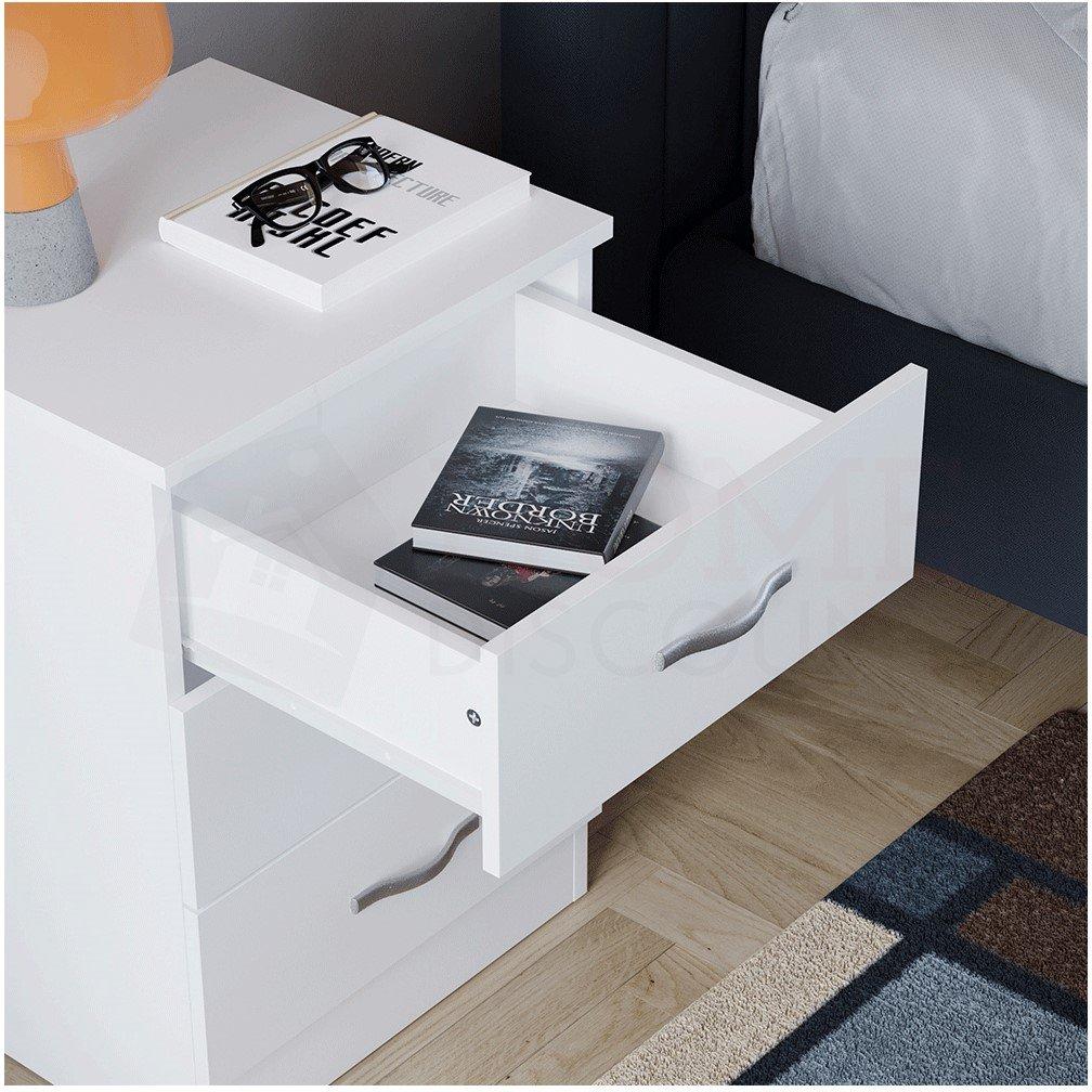 White - Lassic - Vida Designs Riano 3 Drawer Bedside Chest - 7