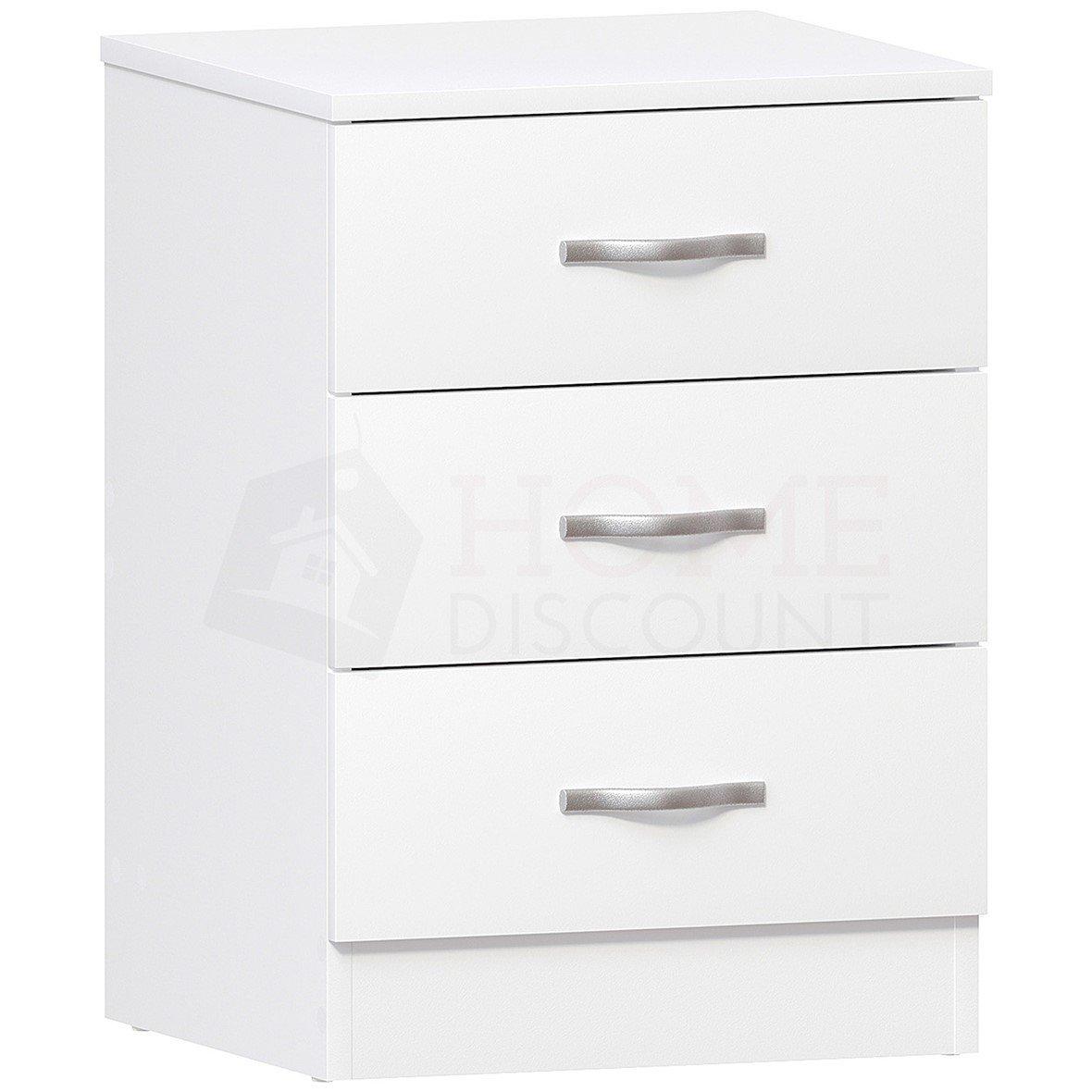 White - Lassic - Vida Designs Riano 3 Drawer Bedside Chest - 8