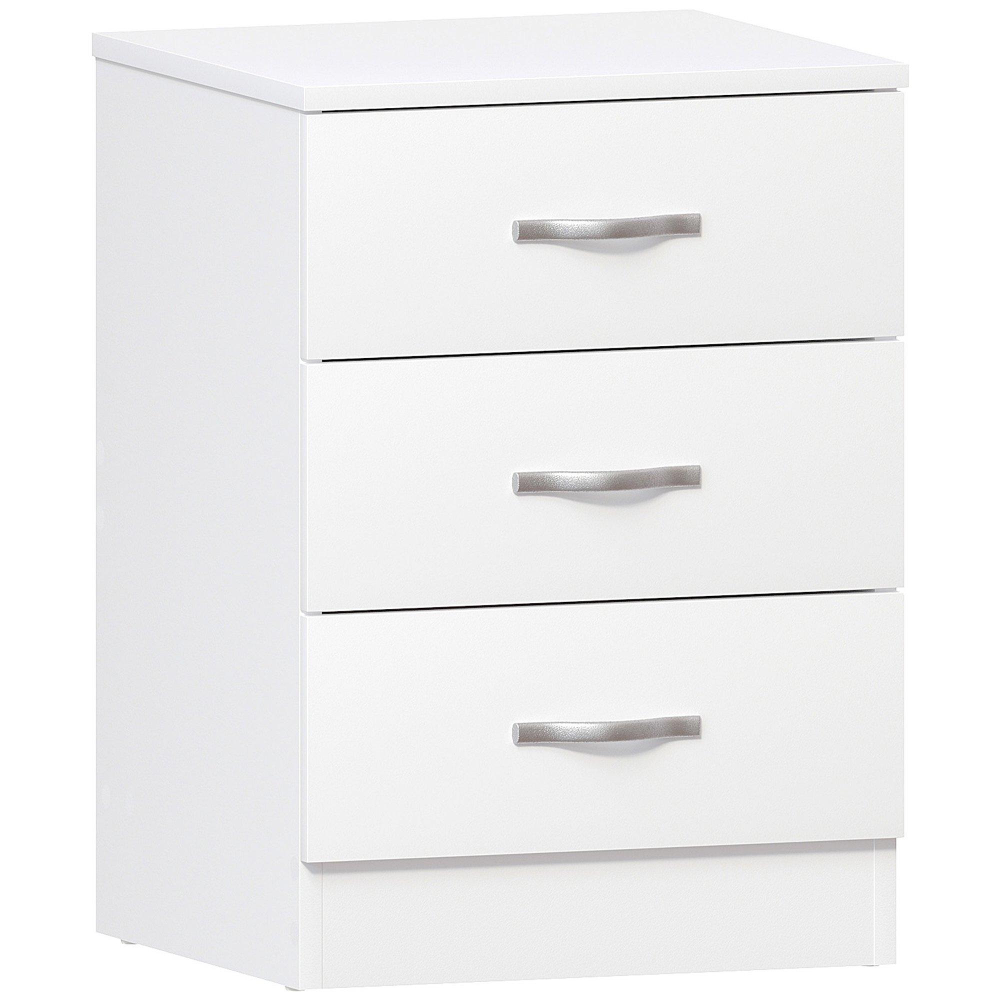 White - Lassic - Vida Designs Riano 3 Drawer Bedside Chest - 9