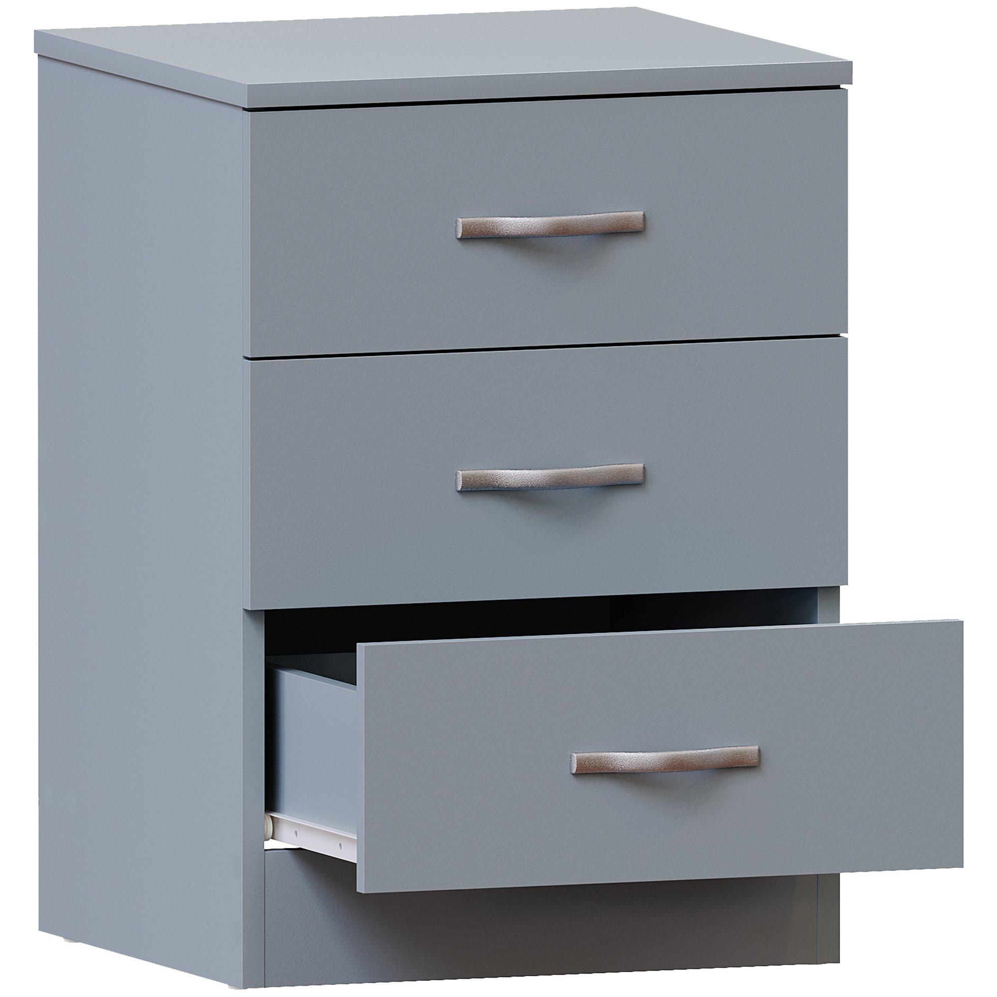 Grey - Lassic - Vida Designs Riano 3 Drawer Bedside Chest - 8