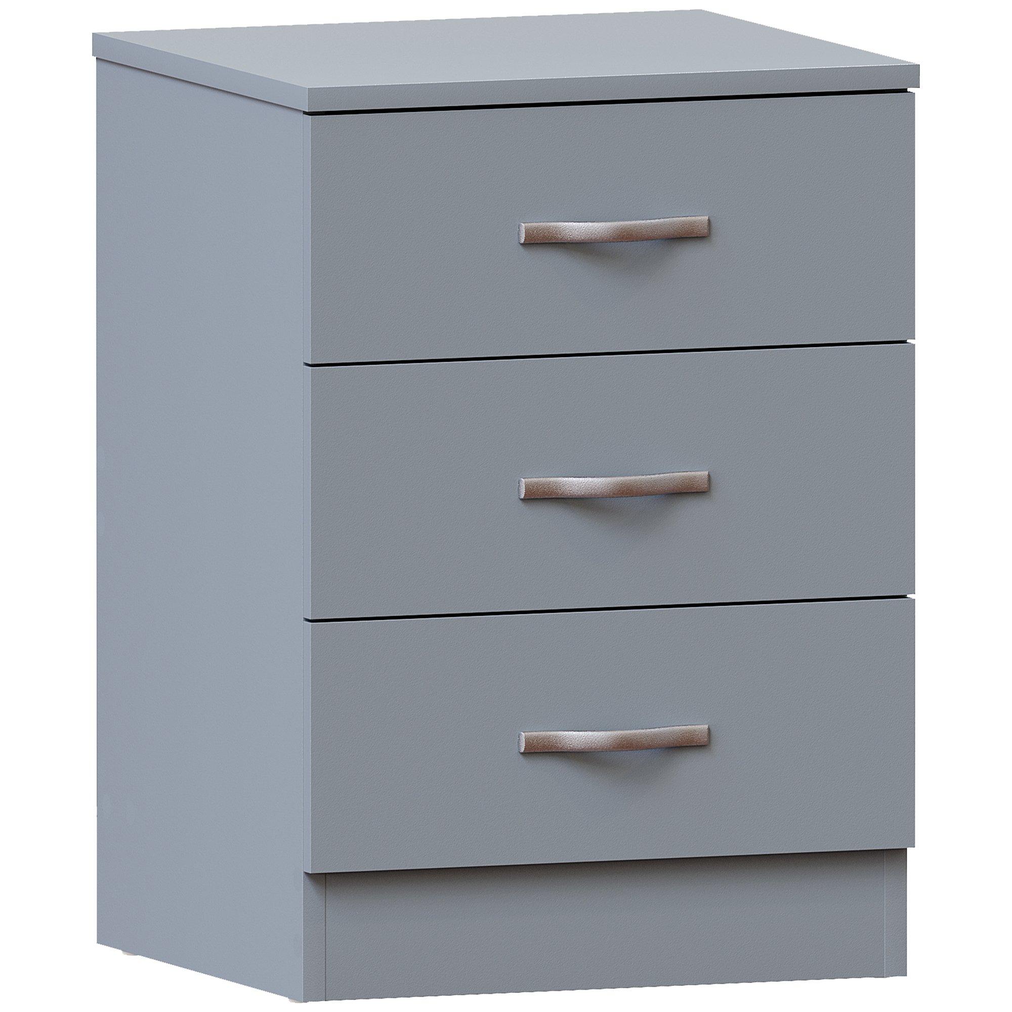 Grey - Lassic - Vida Designs Riano 3 Drawer Bedside Chest - 9