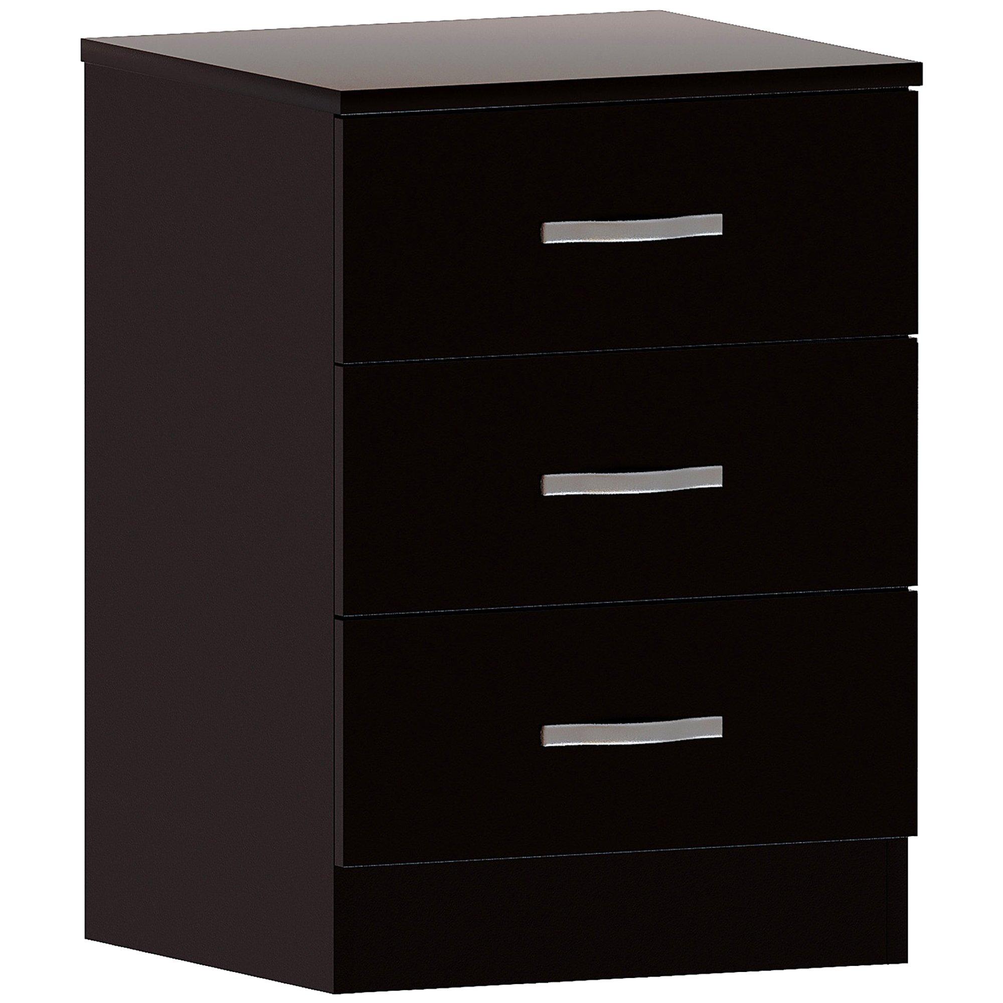 Black - Lassic - Vida Designs Riano 3 Drawer Bedside Chest - 9