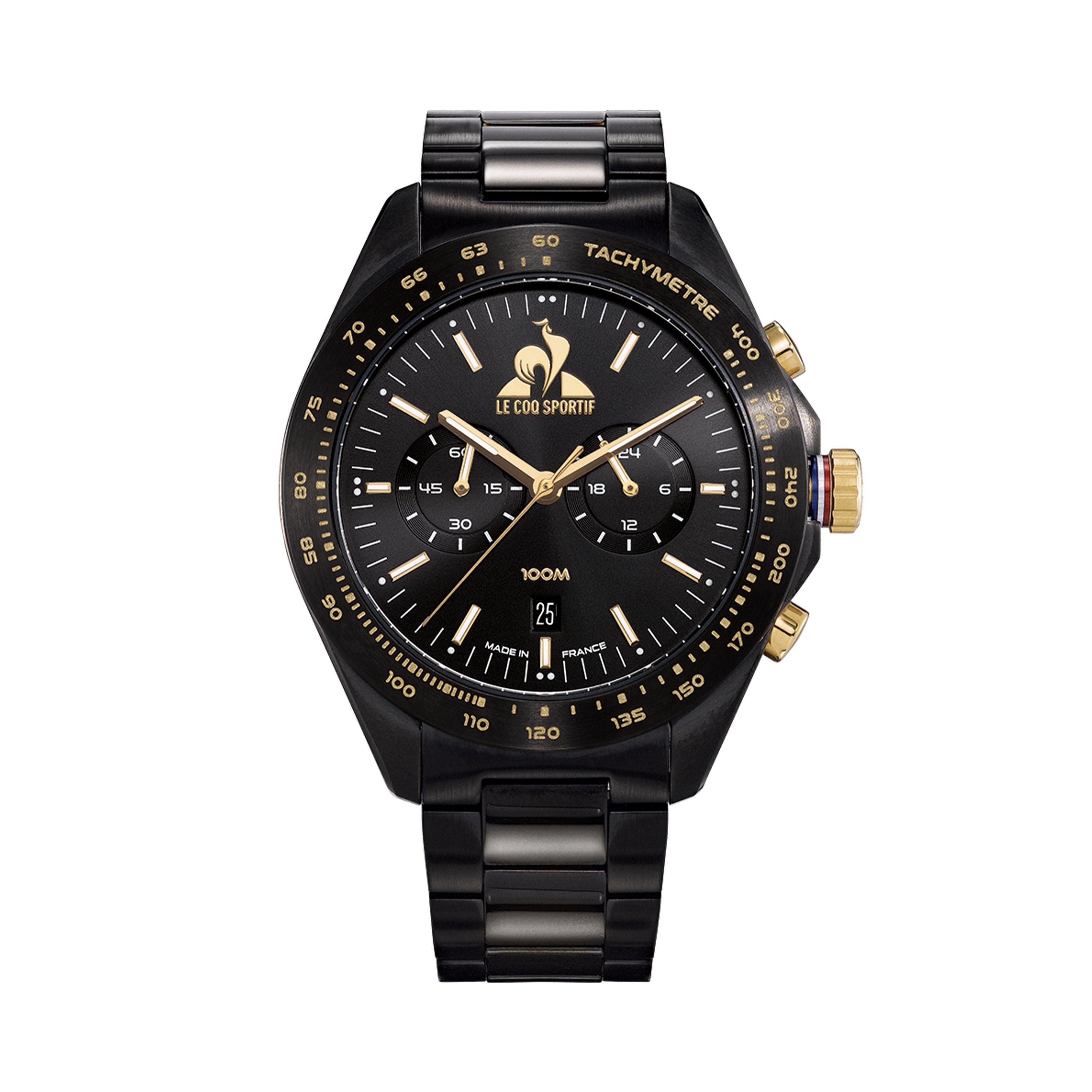 Black/Gold - Le Coq Sportif - Dor Black Steel 42mm Digital Watch