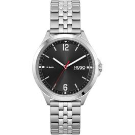 Hugo Gents Suit Black IP Bracelet Watch