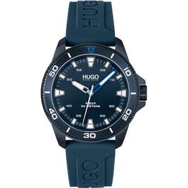 Hugo Gents Streetdiver Blue Silicone Strap Watch