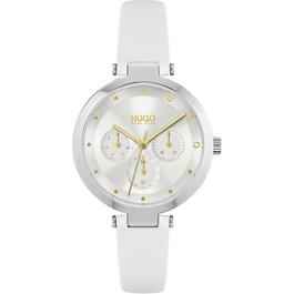 Hugo Ladies Hope Stainless Steel T Bar Leather Strap Watch