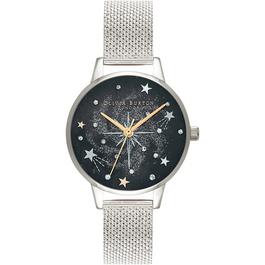 Olivia Burton Celestial Midi Dial Silver Mesh Watch