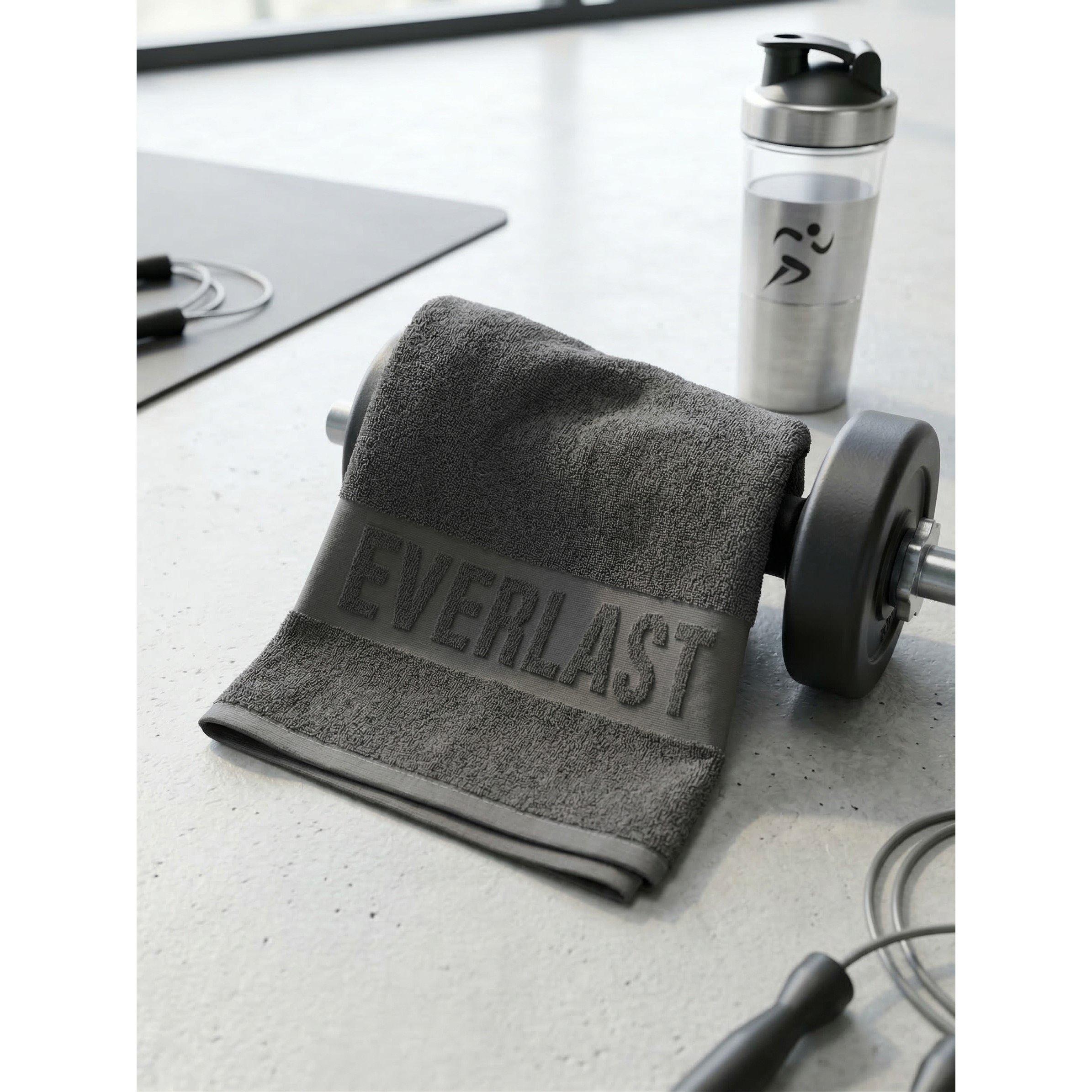 Asciugamano Palestra Everlast In Cotone – 60x40 Cm, Grigio, Assorbente E Resistente