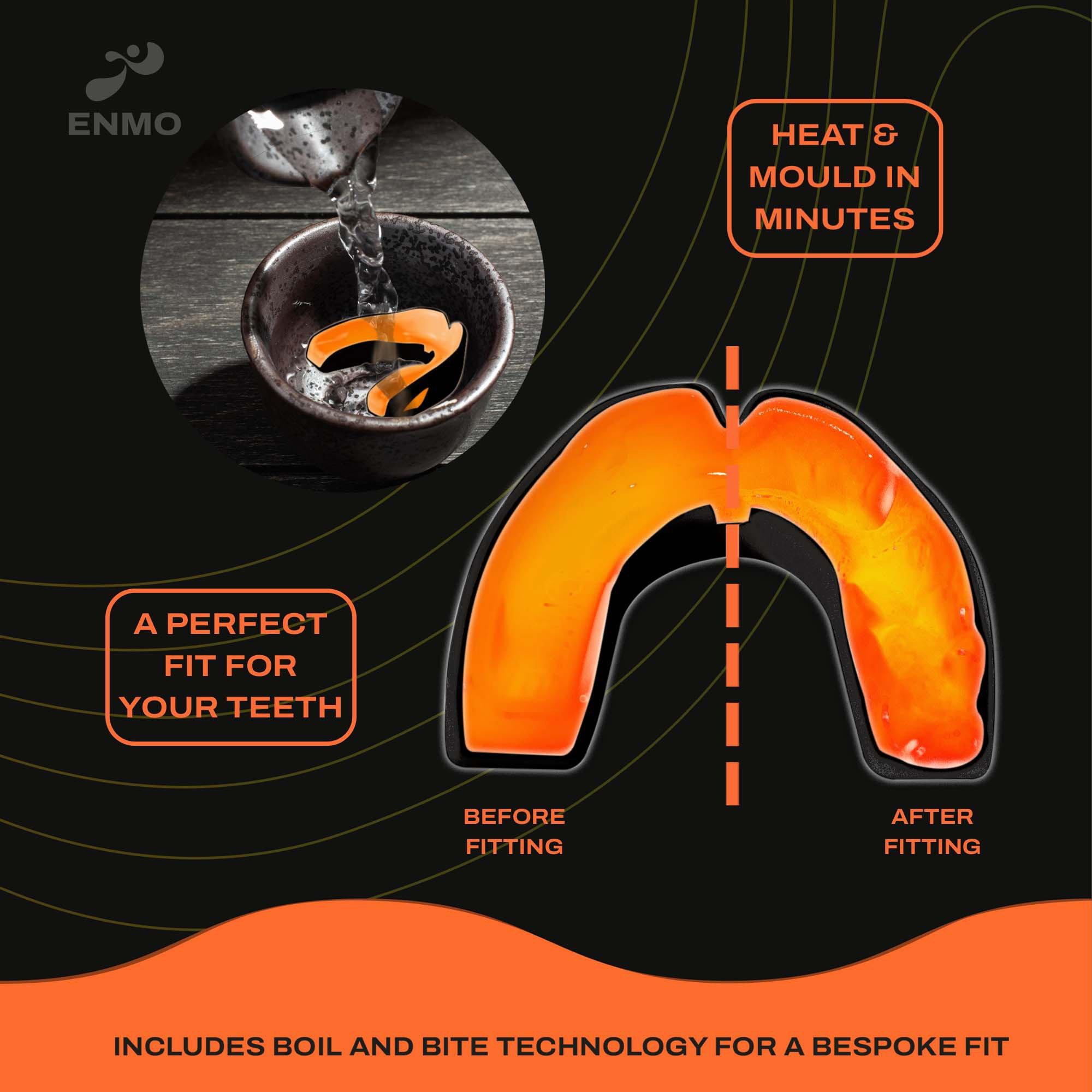 Sort/Orange - Hy-Pro - ENMO MaxillaPro Mouthguard - 4