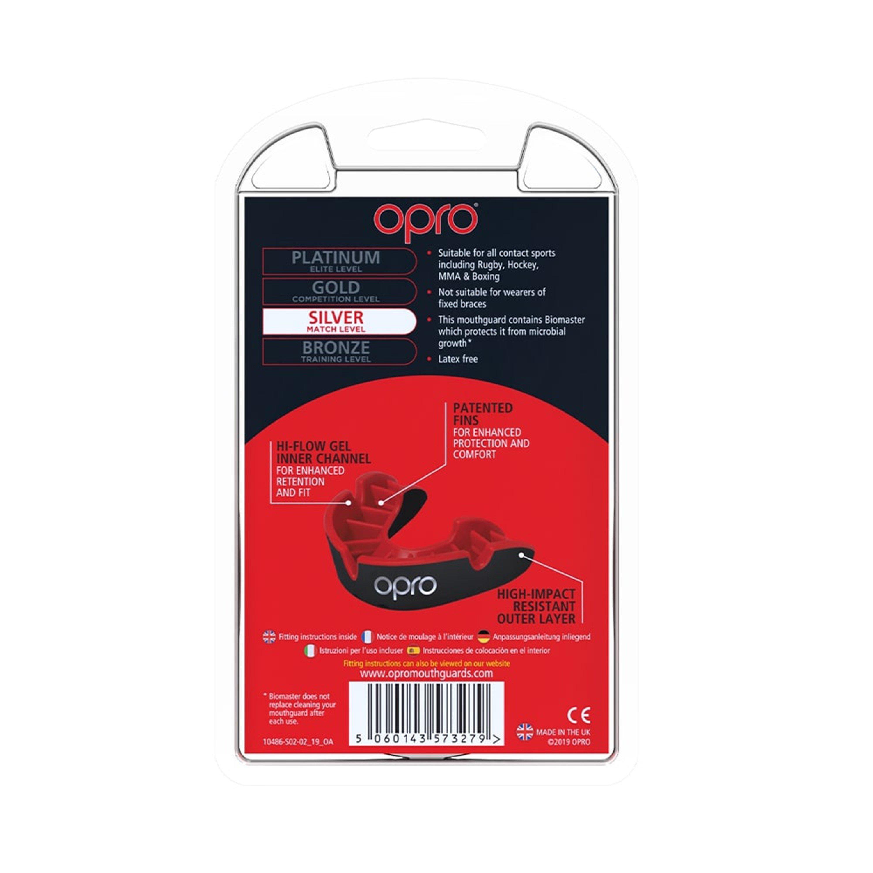 Preto/Vermelho - Opro - Silver Mouth Guard Juniors - 4