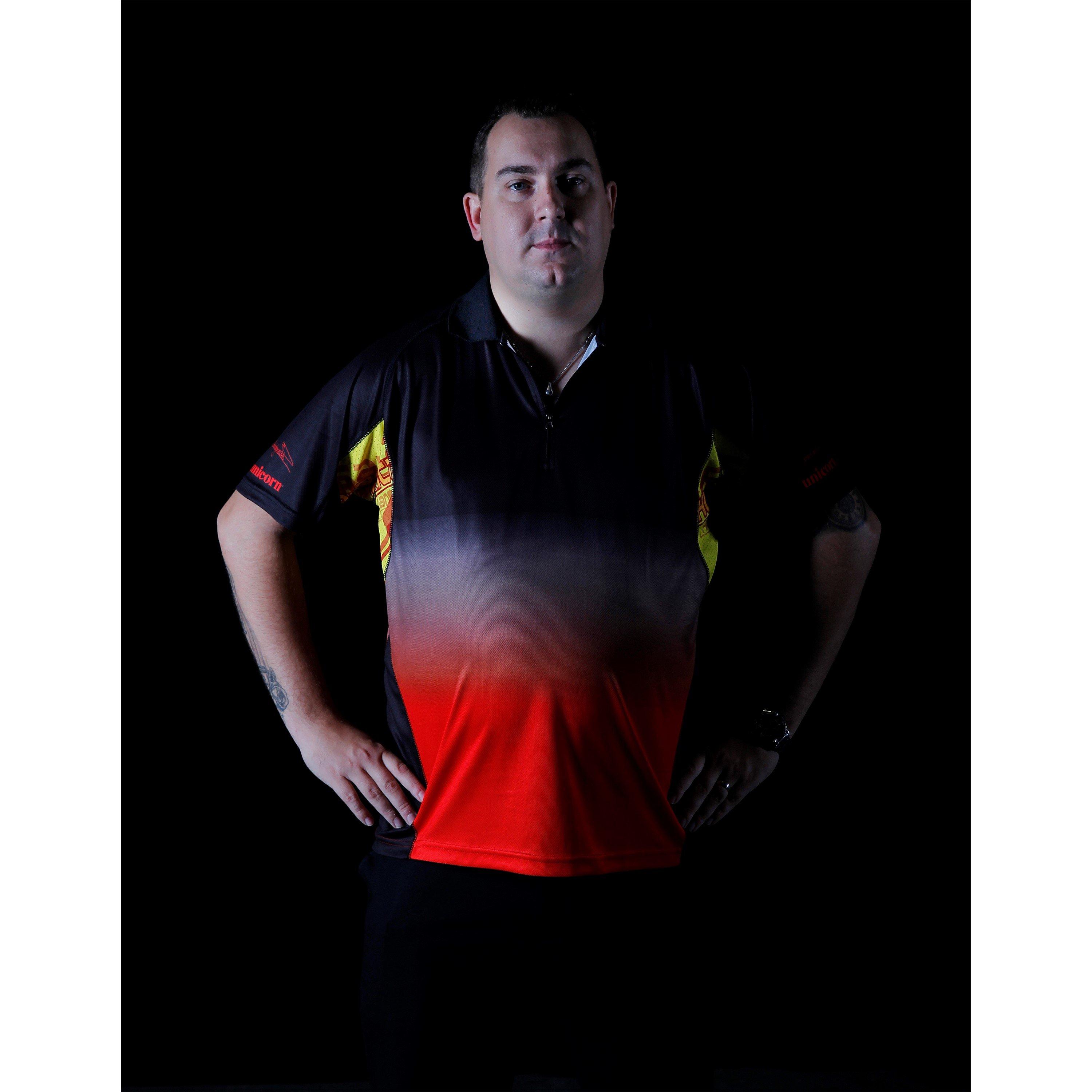 Black/Red - Unicorn Darts - Men's Hybrid Darts Shirt - 1